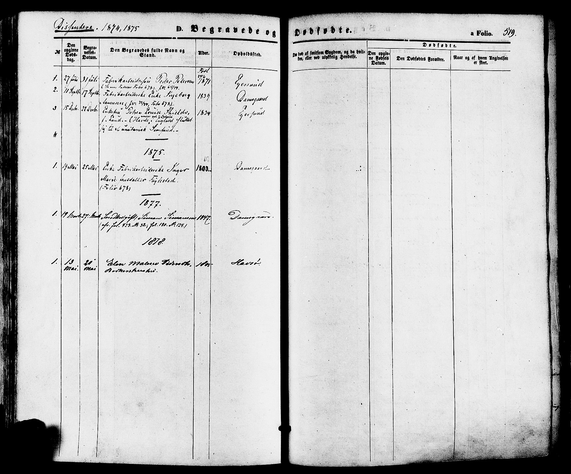 Eigersund sokneprestkontor, AV/SAST-A-101807/001/30/30BA/L0014: Ministerialbok nr. A 13, 1866-1878, s. 519