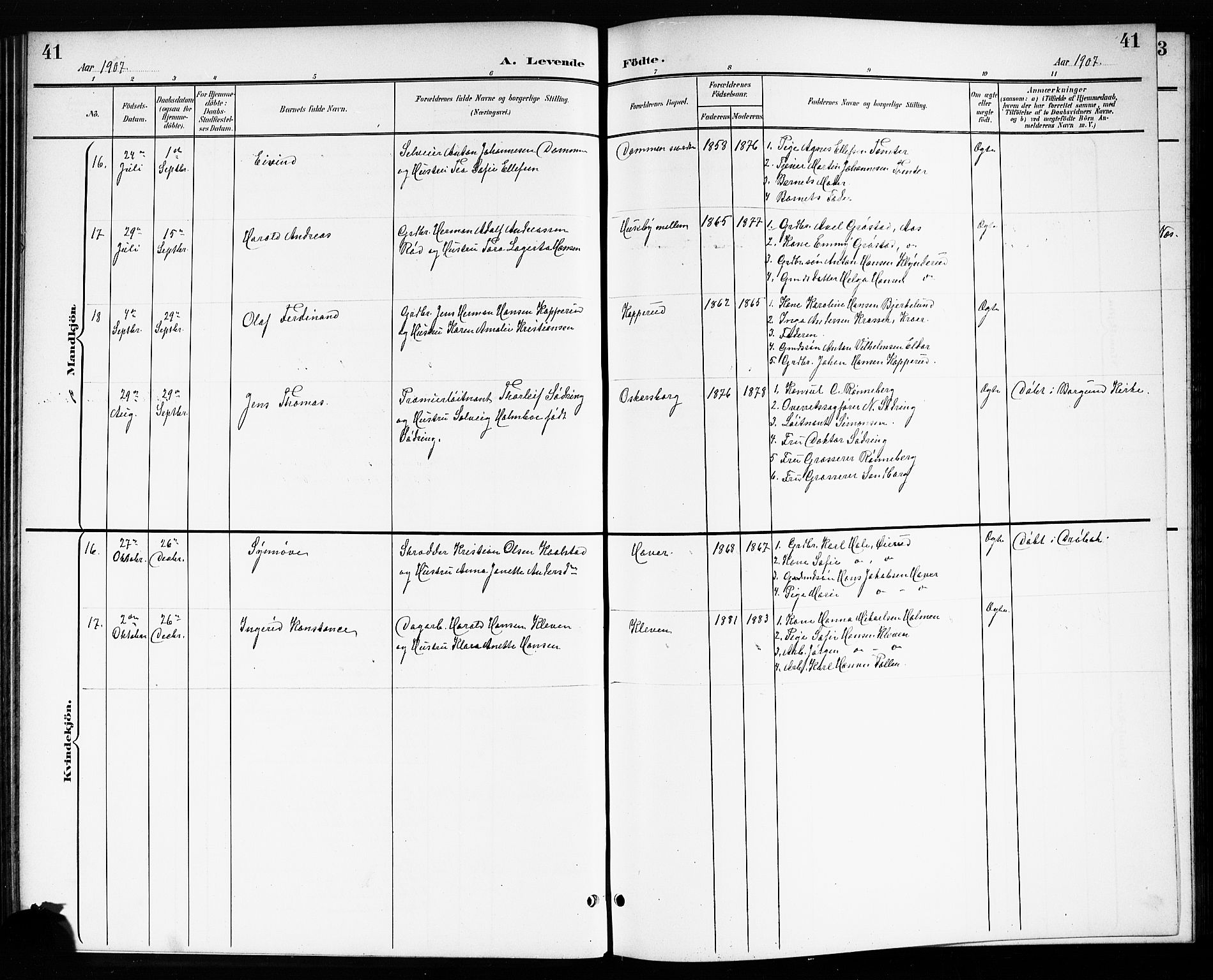 Drøbak prestekontor Kirkebøker, AV/SAO-A-10142a/G/Gb/L0001: Klokkerbok nr. II 1, 1901-1919, s. 41
