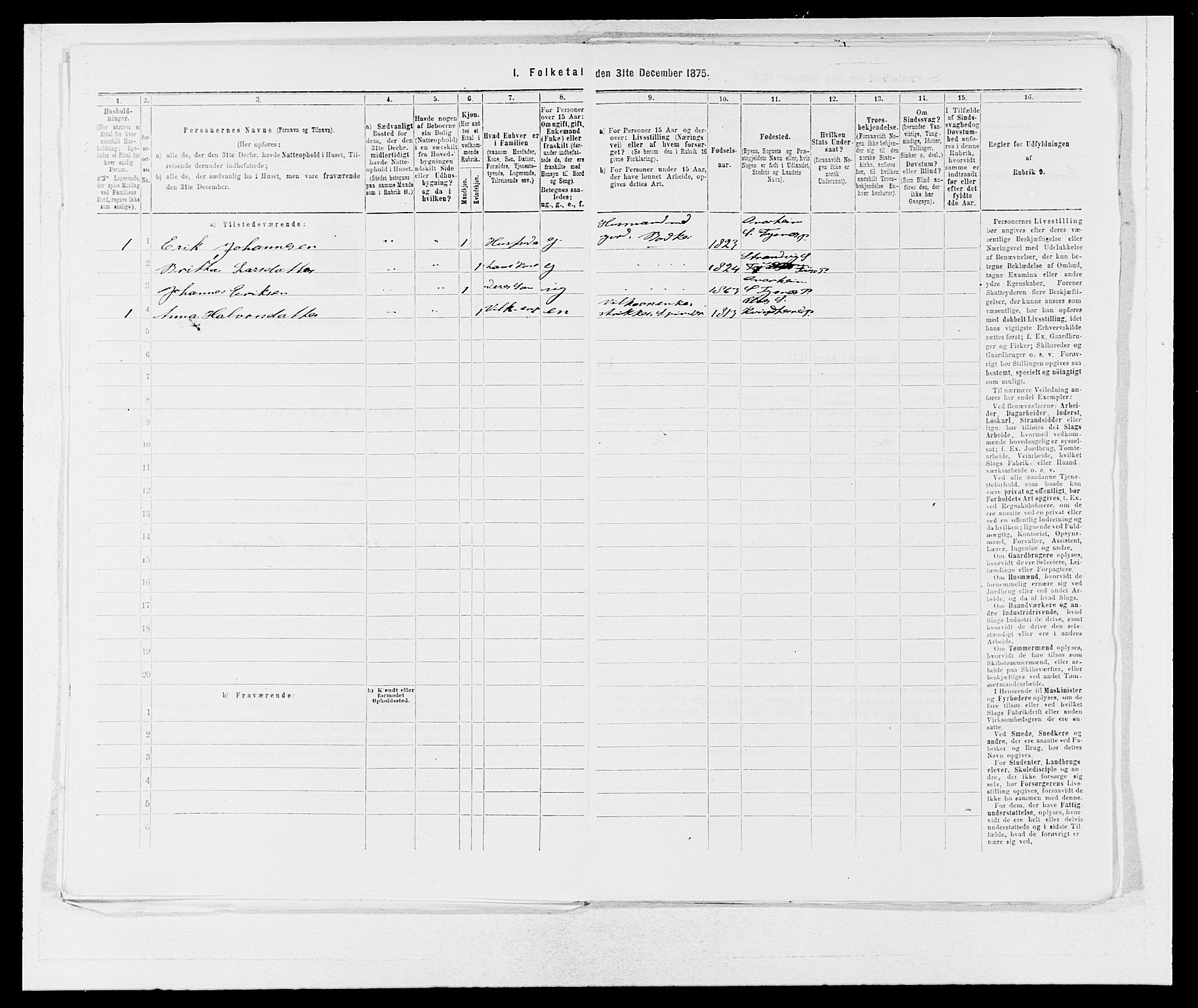 SAB, Folketelling 1875 for 1223P Tysnes prestegjeld, 1875, s. 1136