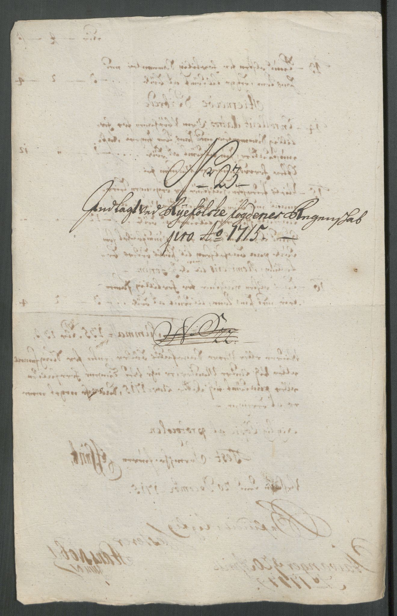 Rentekammeret inntil 1814, Reviderte regnskaper, Fogderegnskap, AV/RA-EA-4092/R47/L2868: Fogderegnskap Ryfylke, 1715, s. 237