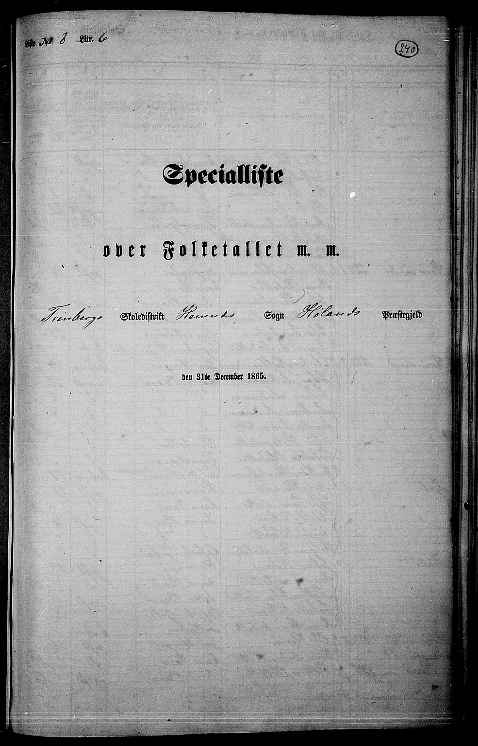 RA, Folketelling 1865 for 0221P Høland prestegjeld, 1865, s. 221
