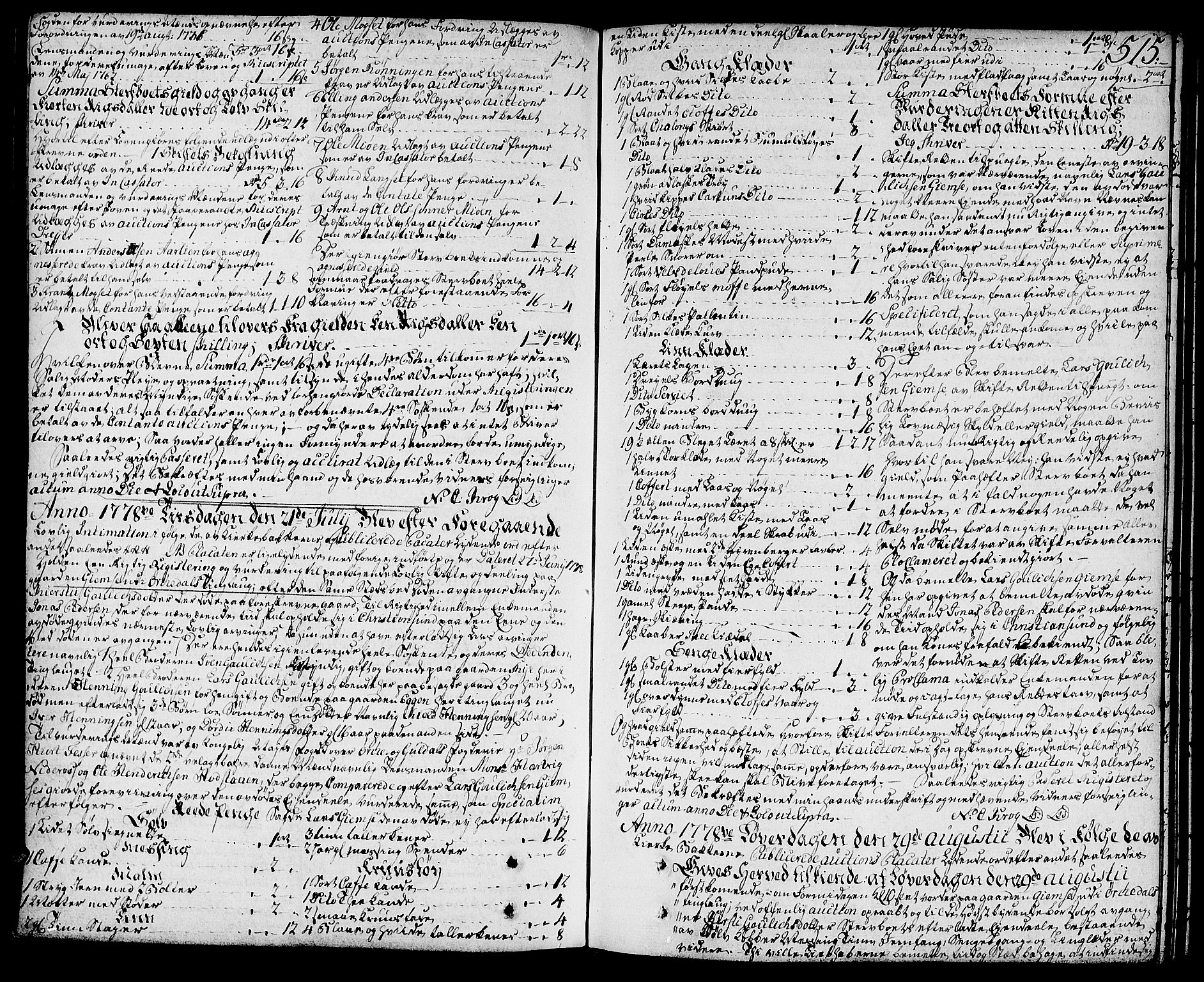 Orkdal sorenskriveri, SAT/A-4169/1/3/3Aa/L0007: Skifteprotokoller, 1767-1782, s. 514b-515a