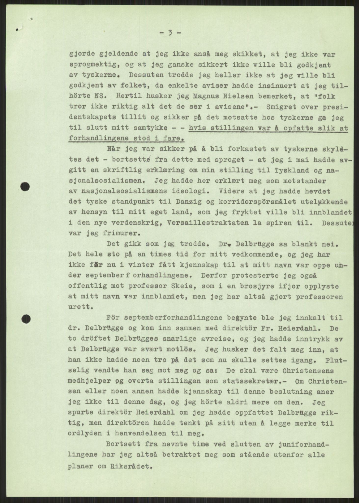 Undersøkelseskommisjonen av 1945, RA/S-1566/D/Db/L0023: Regjeringskonferanse - Riksrådsforhandlingene, 1945-1947, s. 847