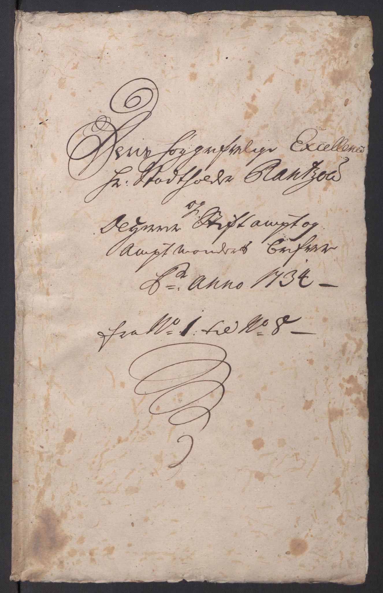 Kommanderende general (KG I) med Det norske krigsdirektorium, AV/RA-EA-5419/D/L0061: Stattholderens, stiftamtmenns og amtmenns brev, 1731-1740, s. 106