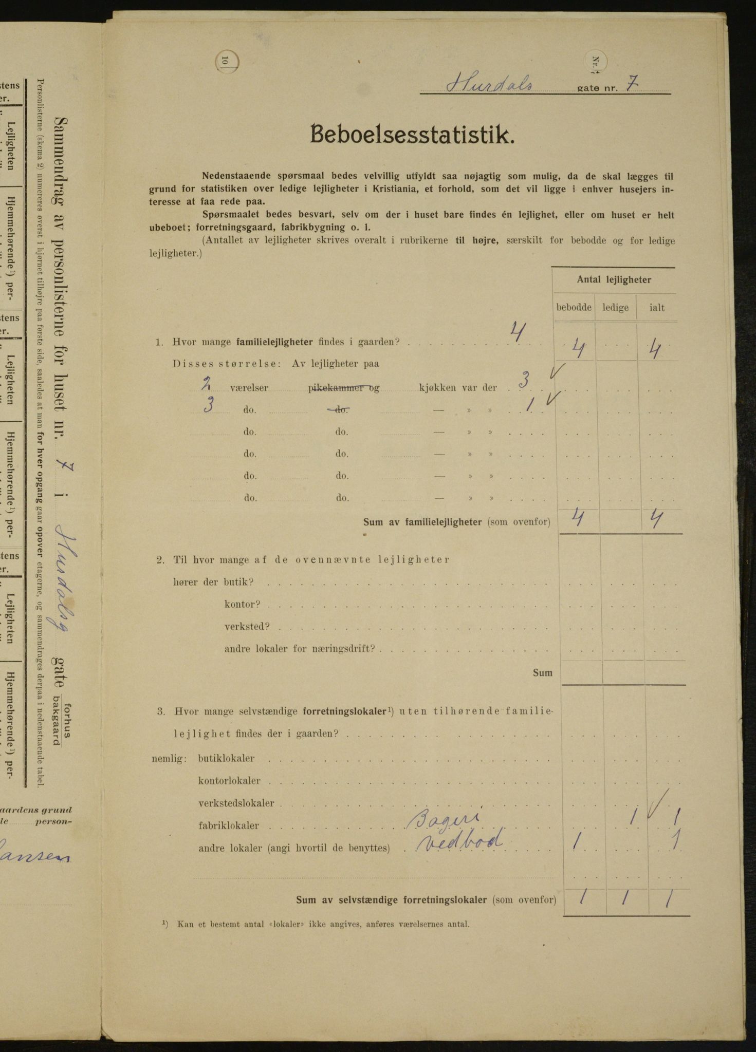 OBA, Kommunal folketelling 1.2.1909 for Kristiania kjøpstad, 1909, s. 38397