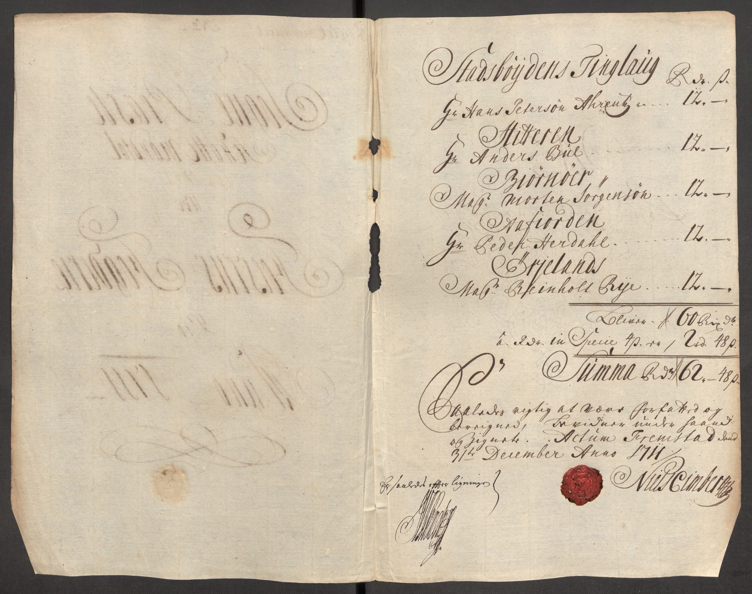 Rentekammeret inntil 1814, Reviderte regnskaper, Fogderegnskap, RA/EA-4092/R57/L3860: Fogderegnskap Fosen, 1711, s. 83