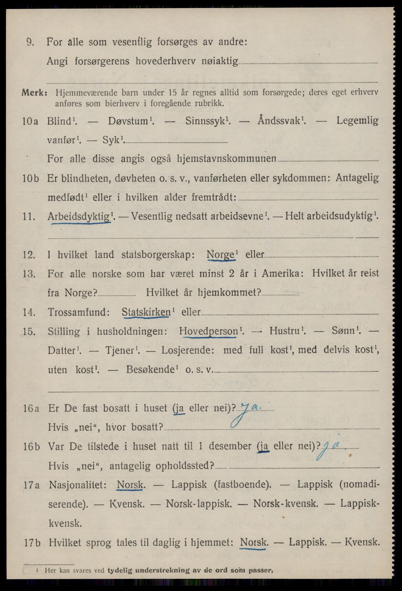 SAT, Folketelling 1920 for 1635 Rennebu herred, 1920, s. 1261