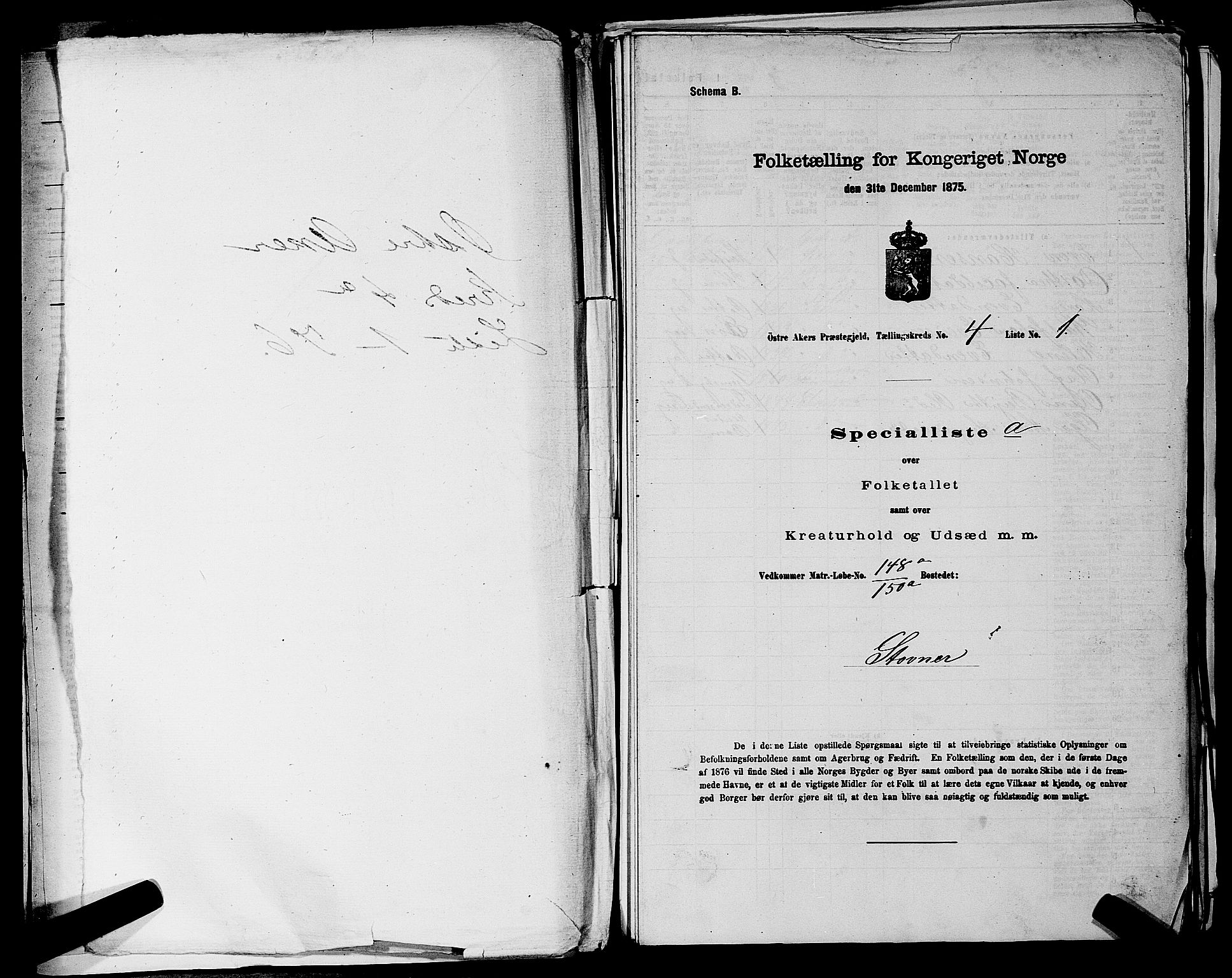 RA, Folketelling 1875 for 0218bP Østre Aker prestegjeld, 1875, s. 1164