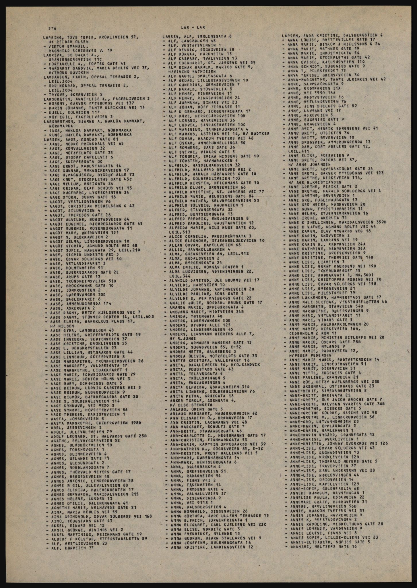 Kristiania/Oslo adressebok, PUBL/-, 1982-1983, s. 576