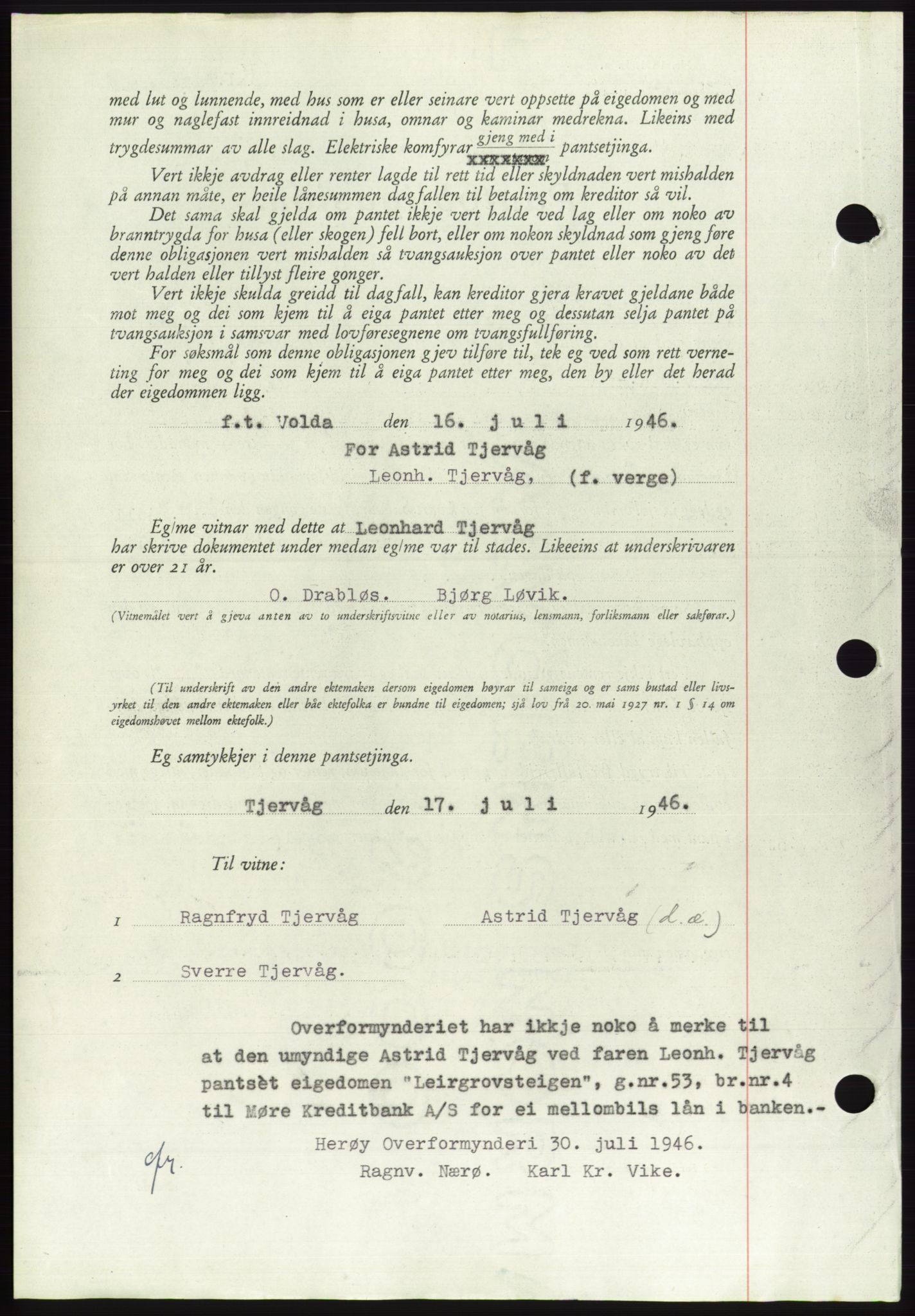 Søre Sunnmøre sorenskriveri, AV/SAT-A-4122/1/2/2C/L0114: Pantebok nr. 1-2B, 1943-1947, Dagboknr: 864/1946