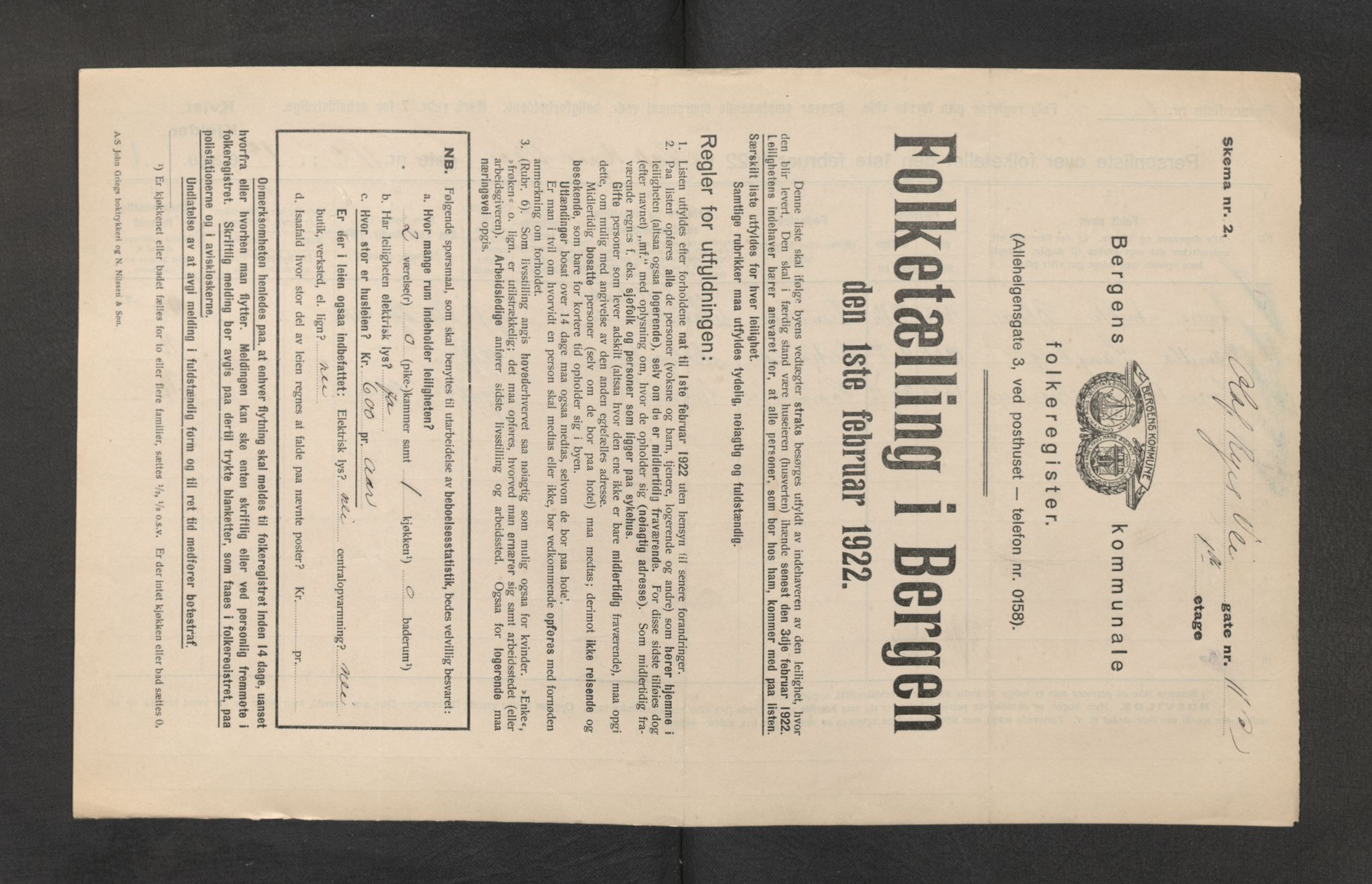 SAB, Kommunal folketelling 1922 for Bergen kjøpstad, 1922, s. 30214