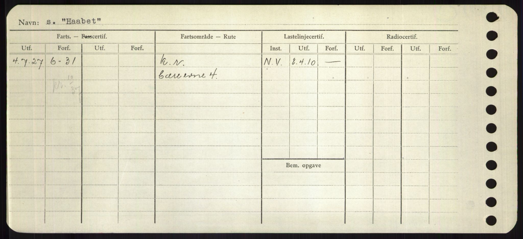 Sjøfartsdirektoratet med forløpere, Skipsmålingen, RA/S-1627/H/Hd/L0017: Fartøy, Holi-Hå, s. 538