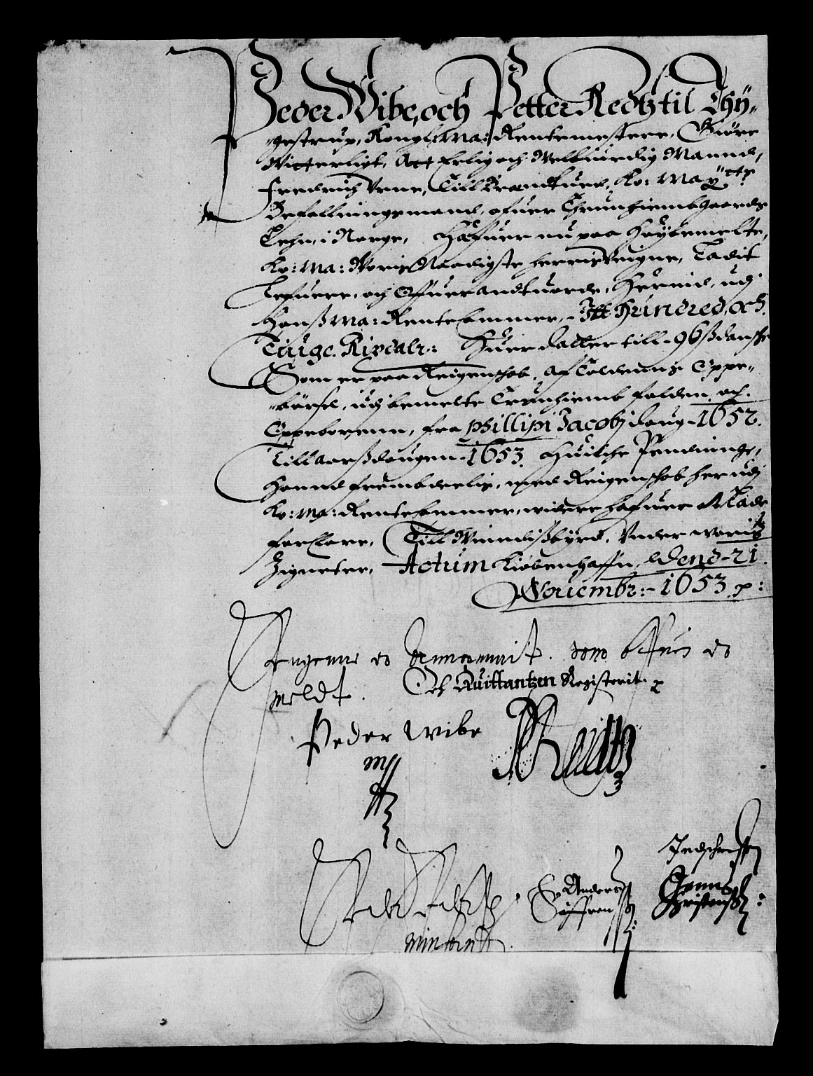 Rentekammeret inntil 1814, Reviderte regnskaper, Lensregnskaper, RA/EA-5023/R/Rb/Rbw/L0108: Trondheim len, 1652-1653