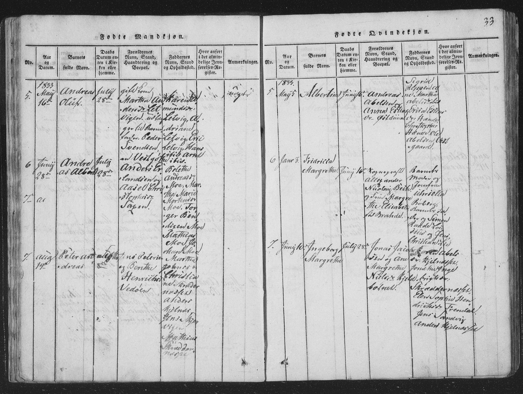 Ministerialprotokoller, klokkerbøker og fødselsregistre - Nord-Trøndelag, AV/SAT-A-1458/773/L0613: Ministerialbok nr. 773A04, 1815-1845, s. 33