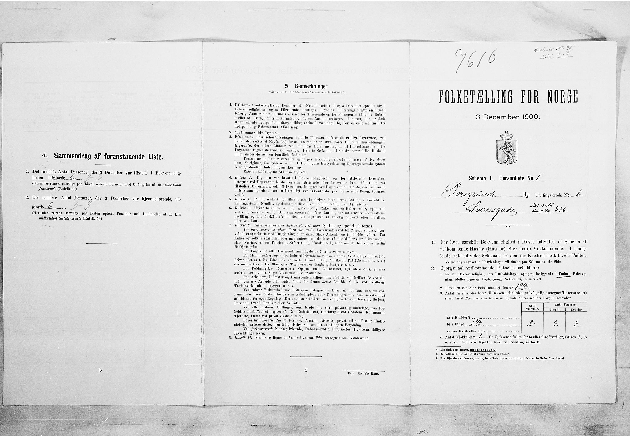 SAKO, Folketelling 1900 for 0805 Porsgrunn kjøpstad, 1900, s. 1049