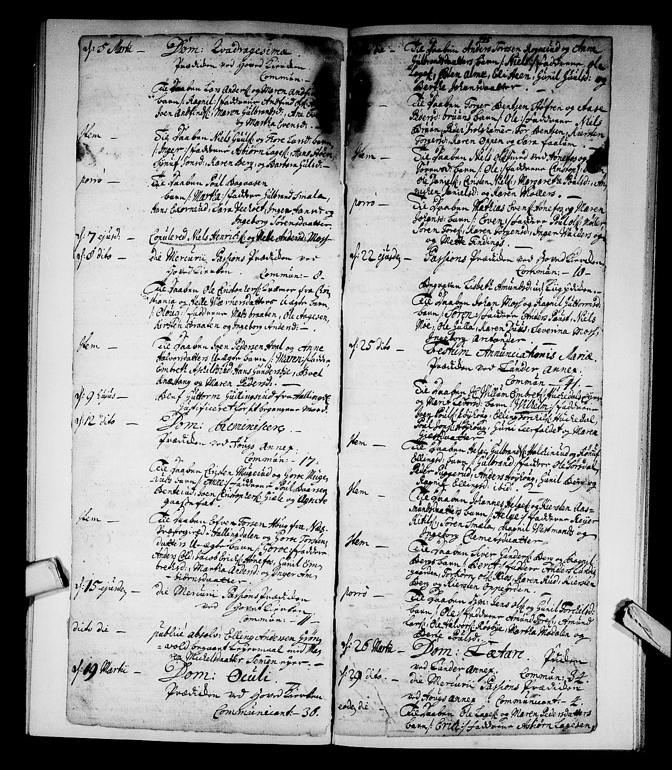 Norderhov kirkebøker, AV/SAKO-A-237/F/Fa/L0002a: Ministerialbok nr. 2A, 1716-1725, s. 224-225