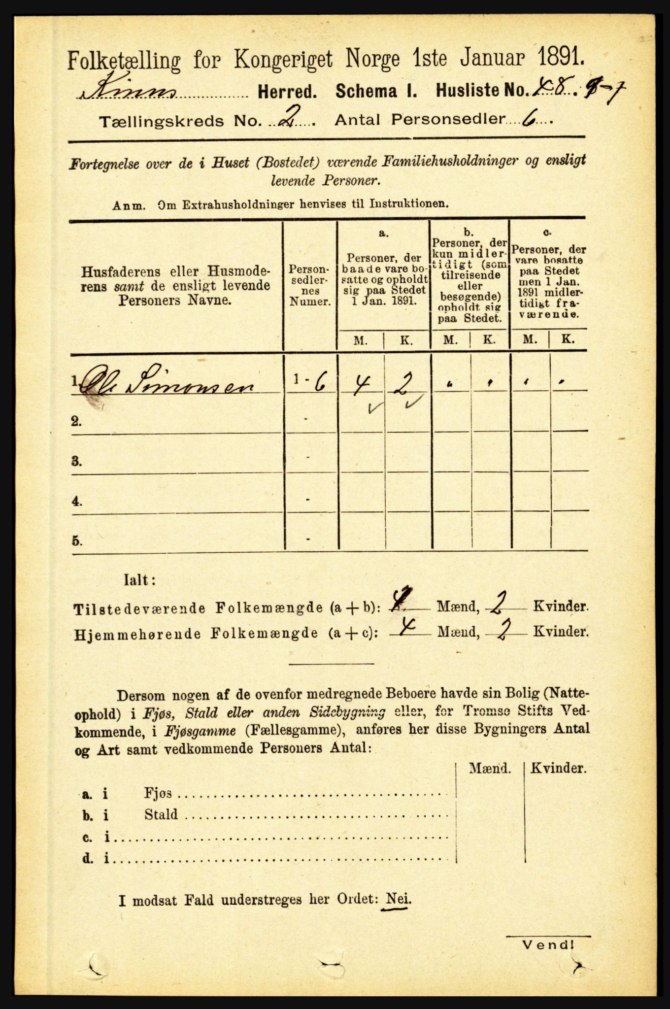 RA, Folketelling 1891 for 1437 Kinn herred, 1891, s. 524