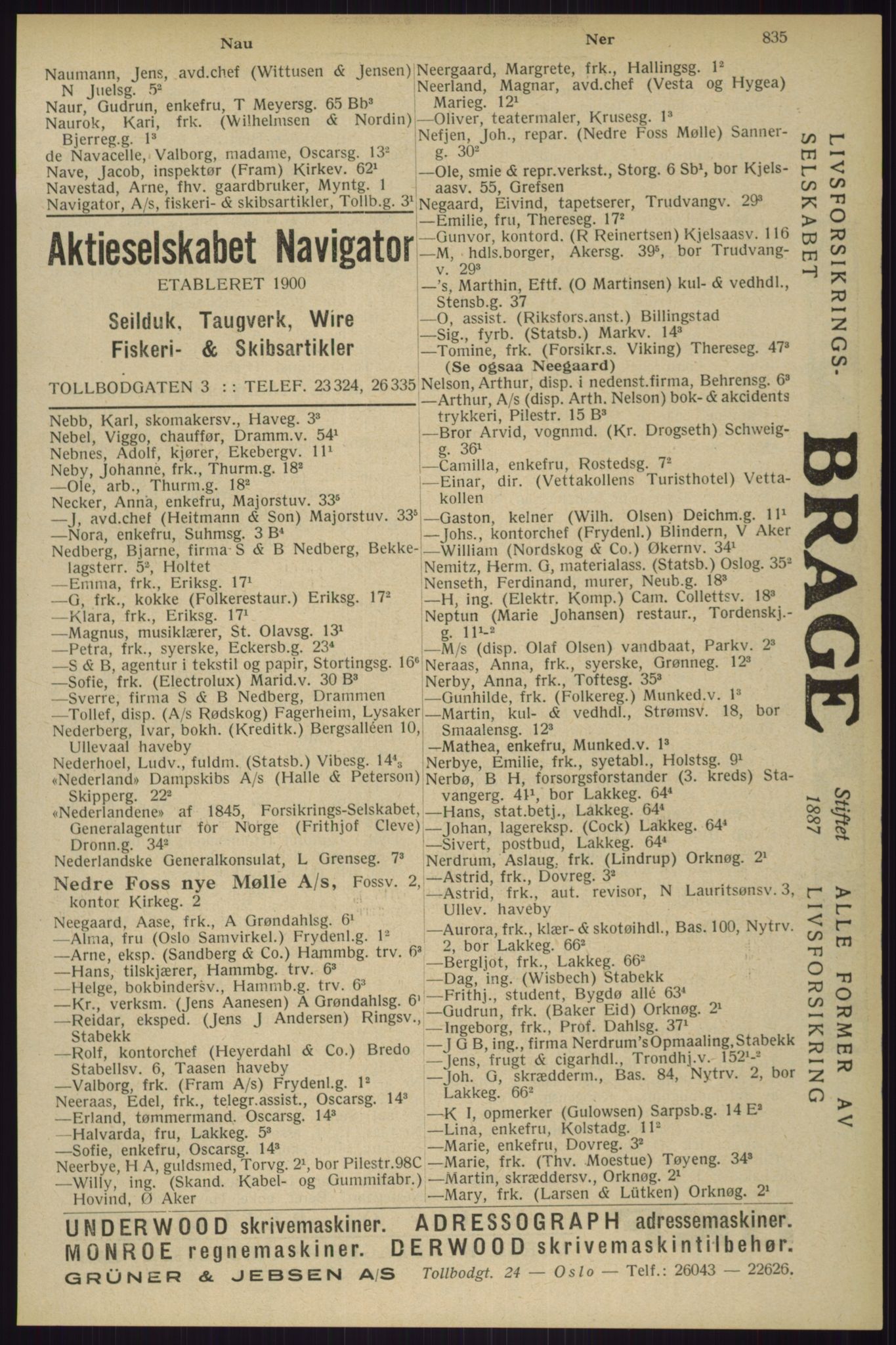 Kristiania/Oslo adressebok, PUBL/-, 1929, s. 835