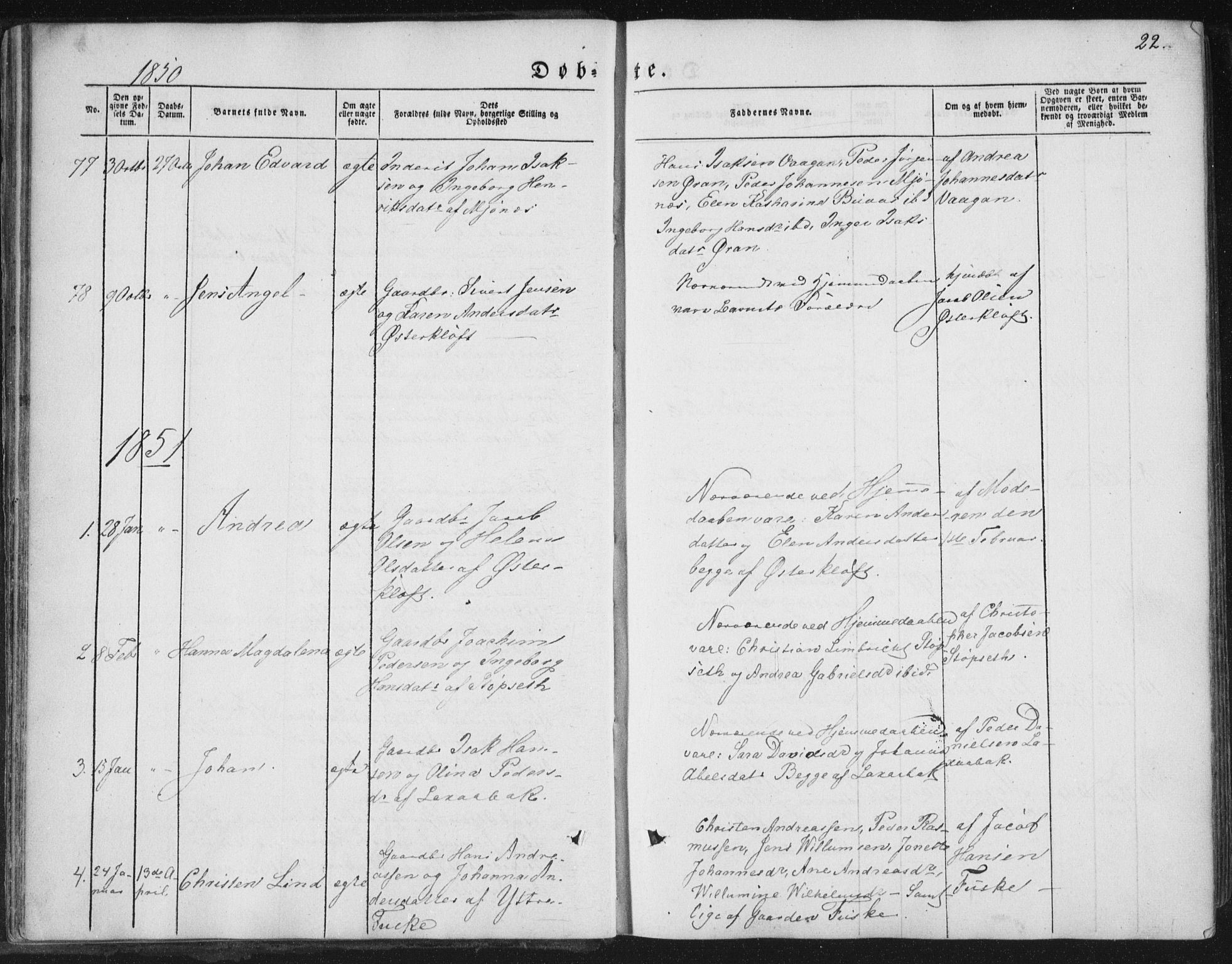 Ministerialprotokoller, klokkerbøker og fødselsregistre - Nordland, SAT/A-1459/852/L0738: Ministerialbok nr. 852A08, 1849-1865, s. 22