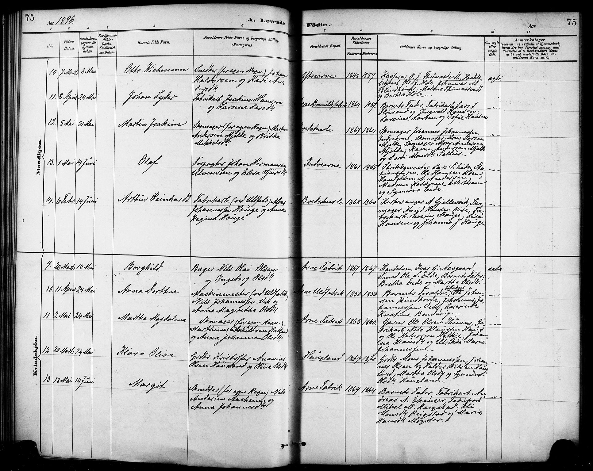 Haus sokneprestembete, AV/SAB-A-75601/H/Haa/Haad/L0001: Ministerialbok nr. D 1, 1887-1898, s. 75