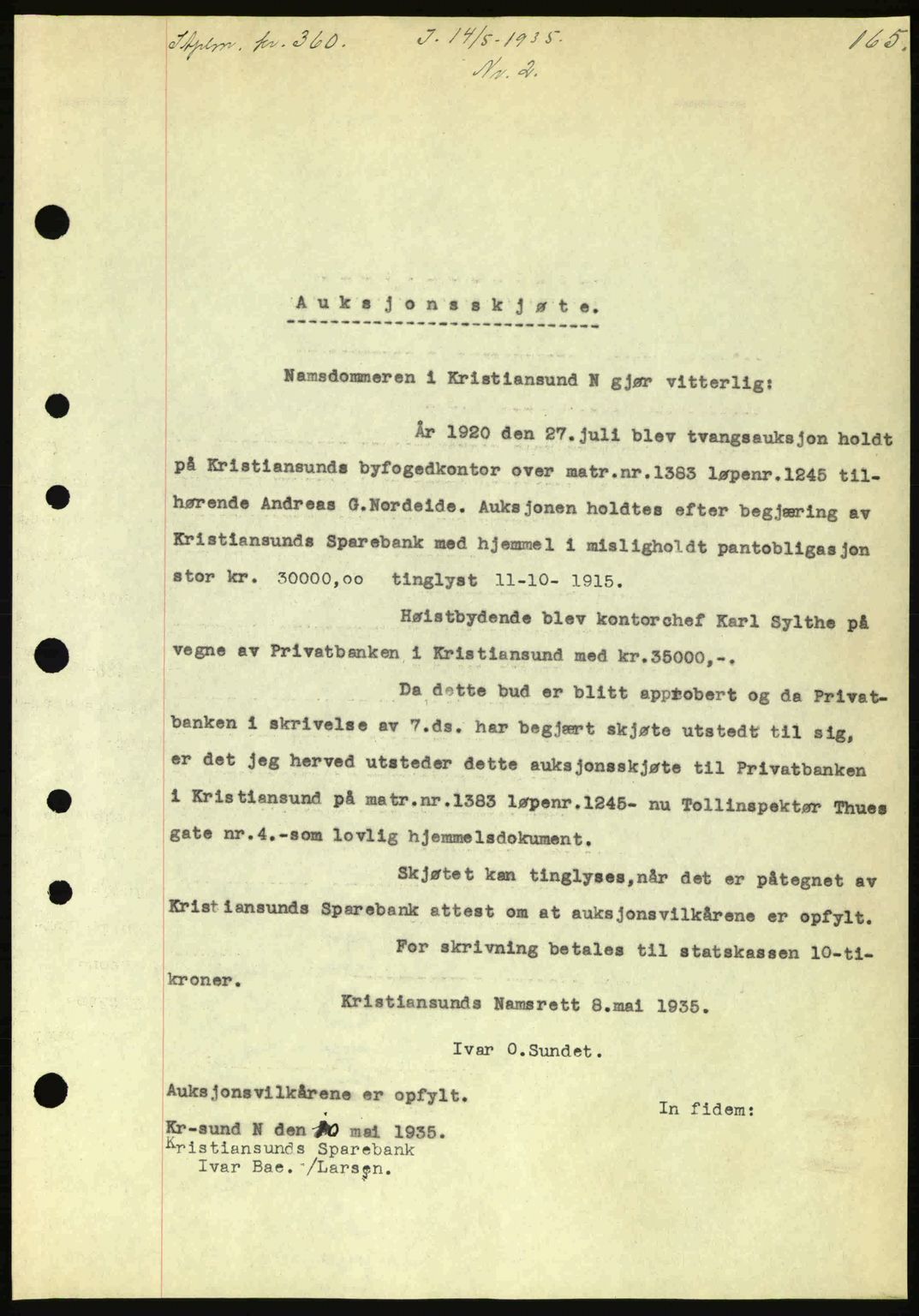 Kristiansund byfogd, SAT/A-4587/A/27: Pantebok nr. 28, 1934-1936, Tingl.dato: 14.05.1935