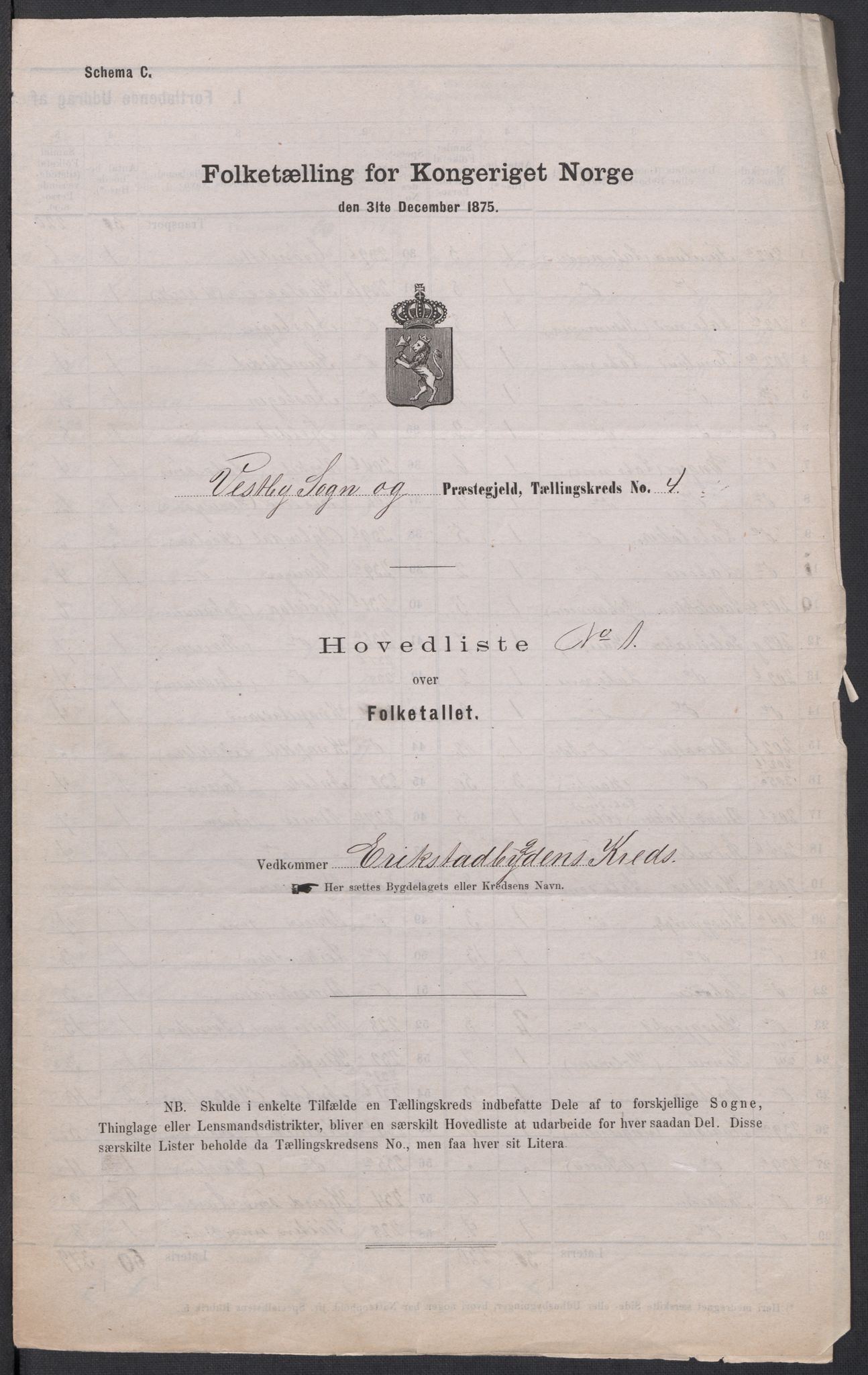 RA, Folketelling 1875 for 0211L Vestby prestegjeld, Vestby sokn, Garder sokn og Såner sokn, 1875, s. 10