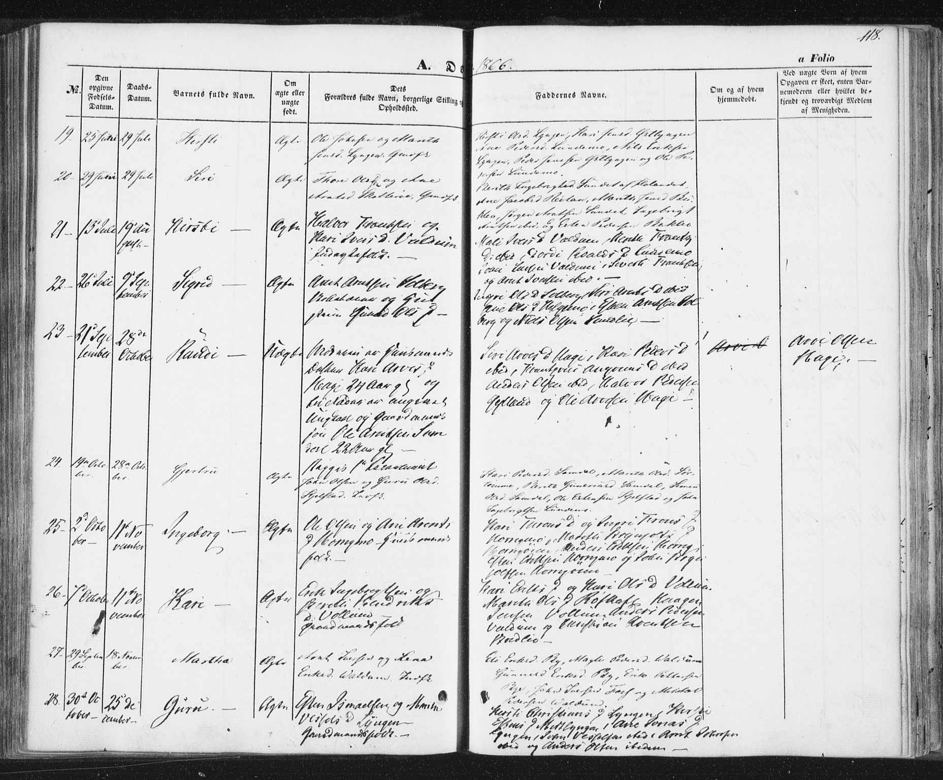 Ministerialprotokoller, klokkerbøker og fødselsregistre - Sør-Trøndelag, SAT/A-1456/692/L1103: Ministerialbok nr. 692A03, 1849-1870, s. 118