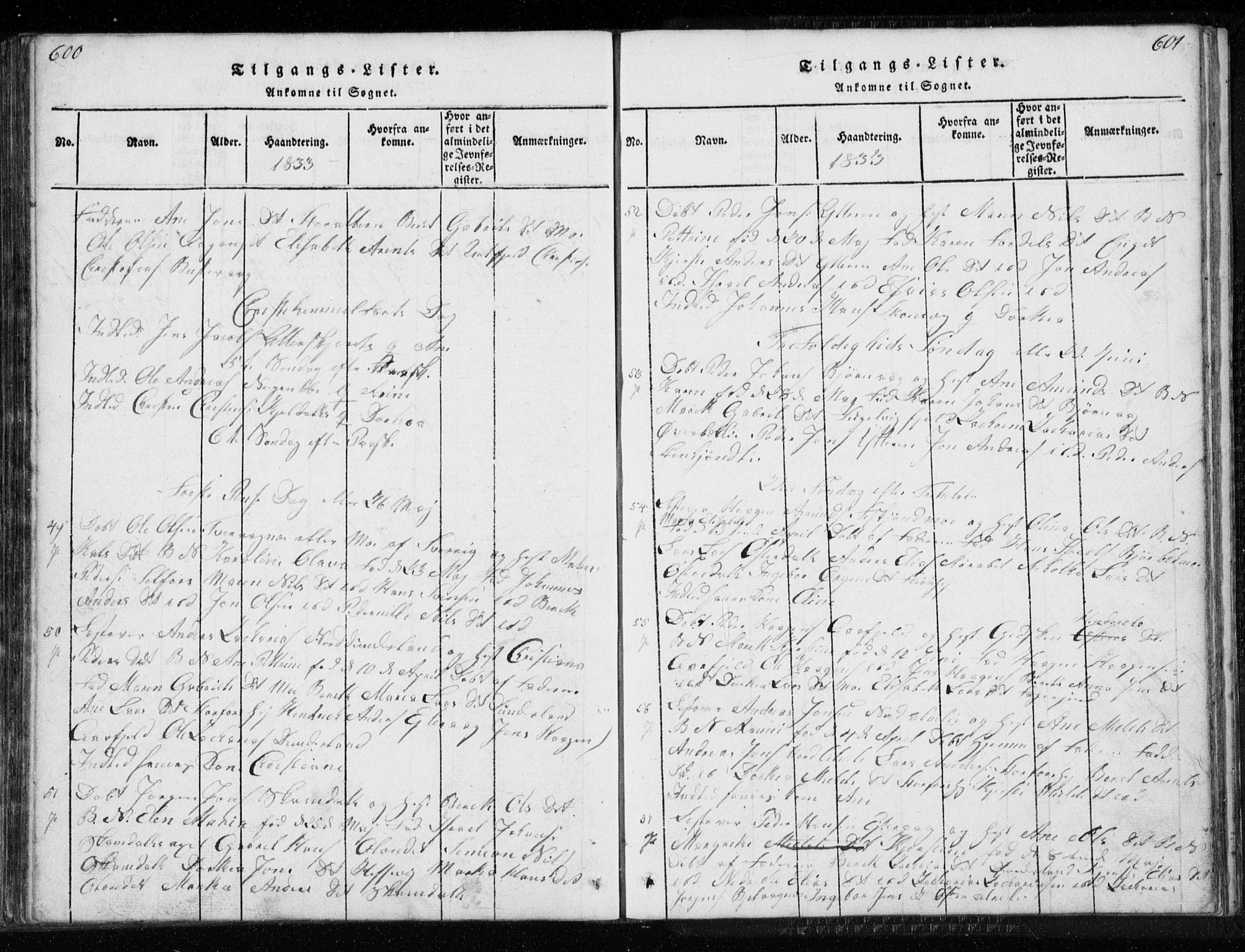 Ministerialprotokoller, klokkerbøker og fødselsregistre - Nordland, AV/SAT-A-1459/827/L0412: Klokkerbok nr. 827C01, 1820-1841, s. 600-601