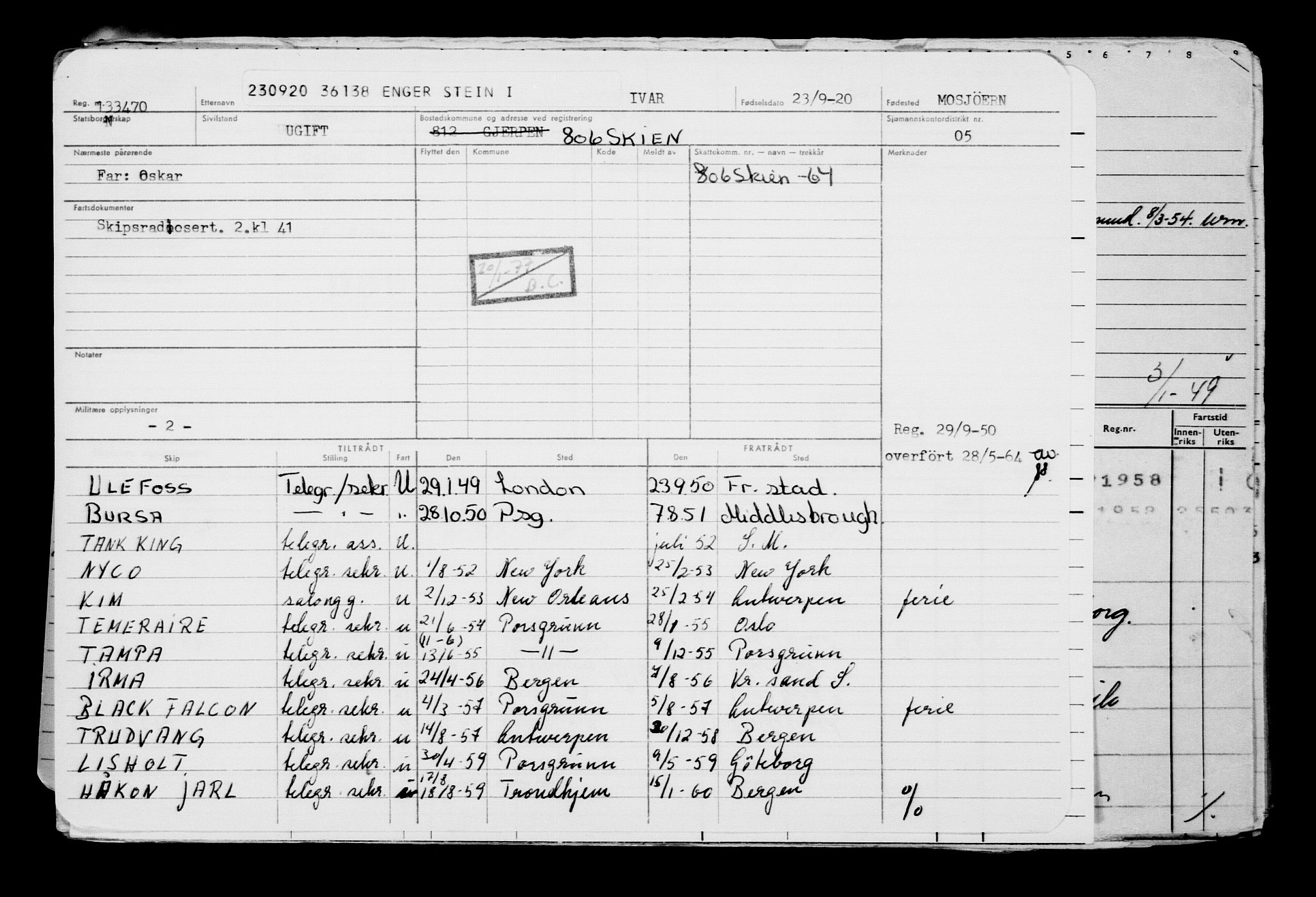 Direktoratet for sjømenn, AV/RA-S-3545/G/Gb/L0185: Hovedkort, 1920, s. 625