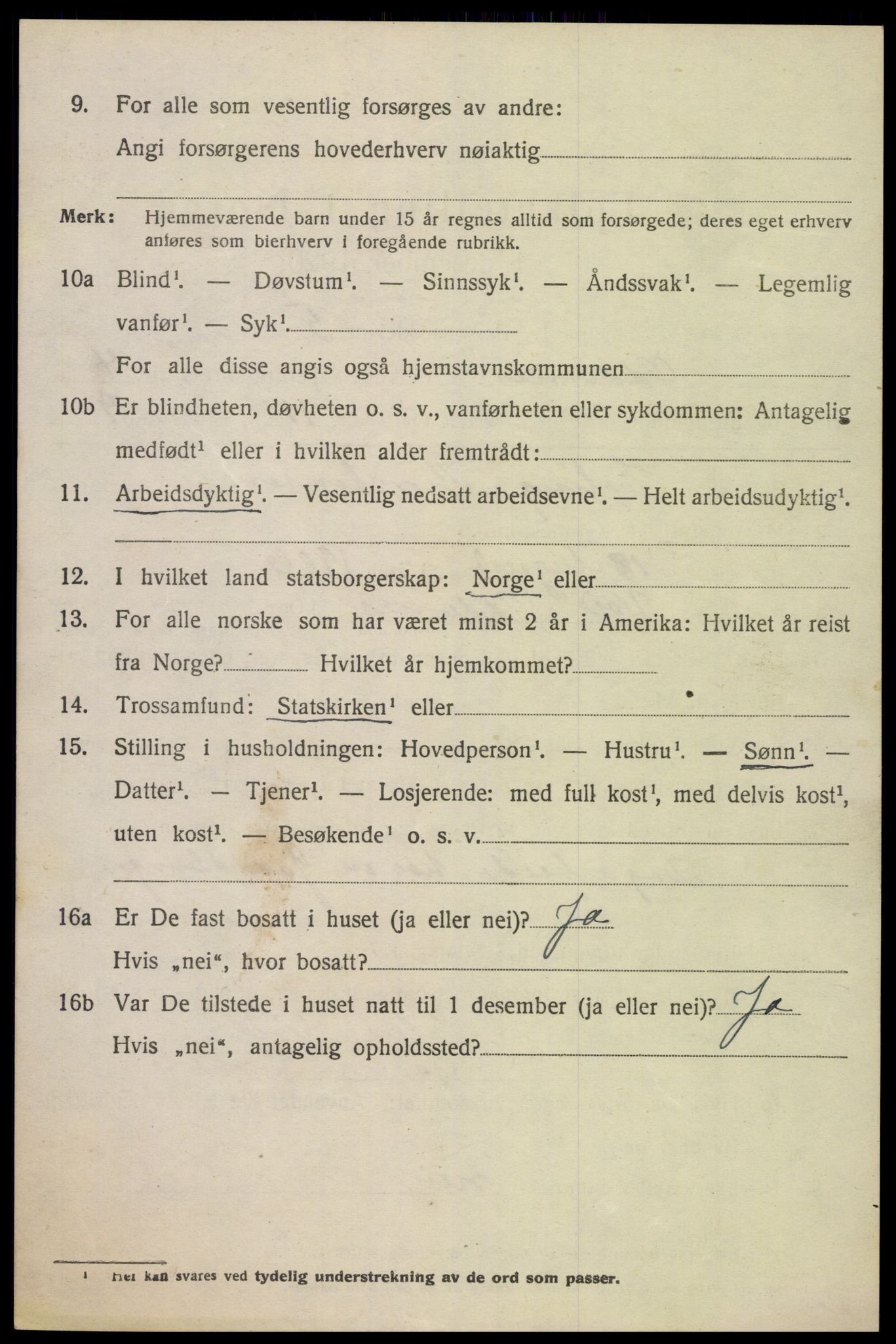 SAK, Folketelling 1920 for 1012 Oddernes herred, 1920, s. 4416