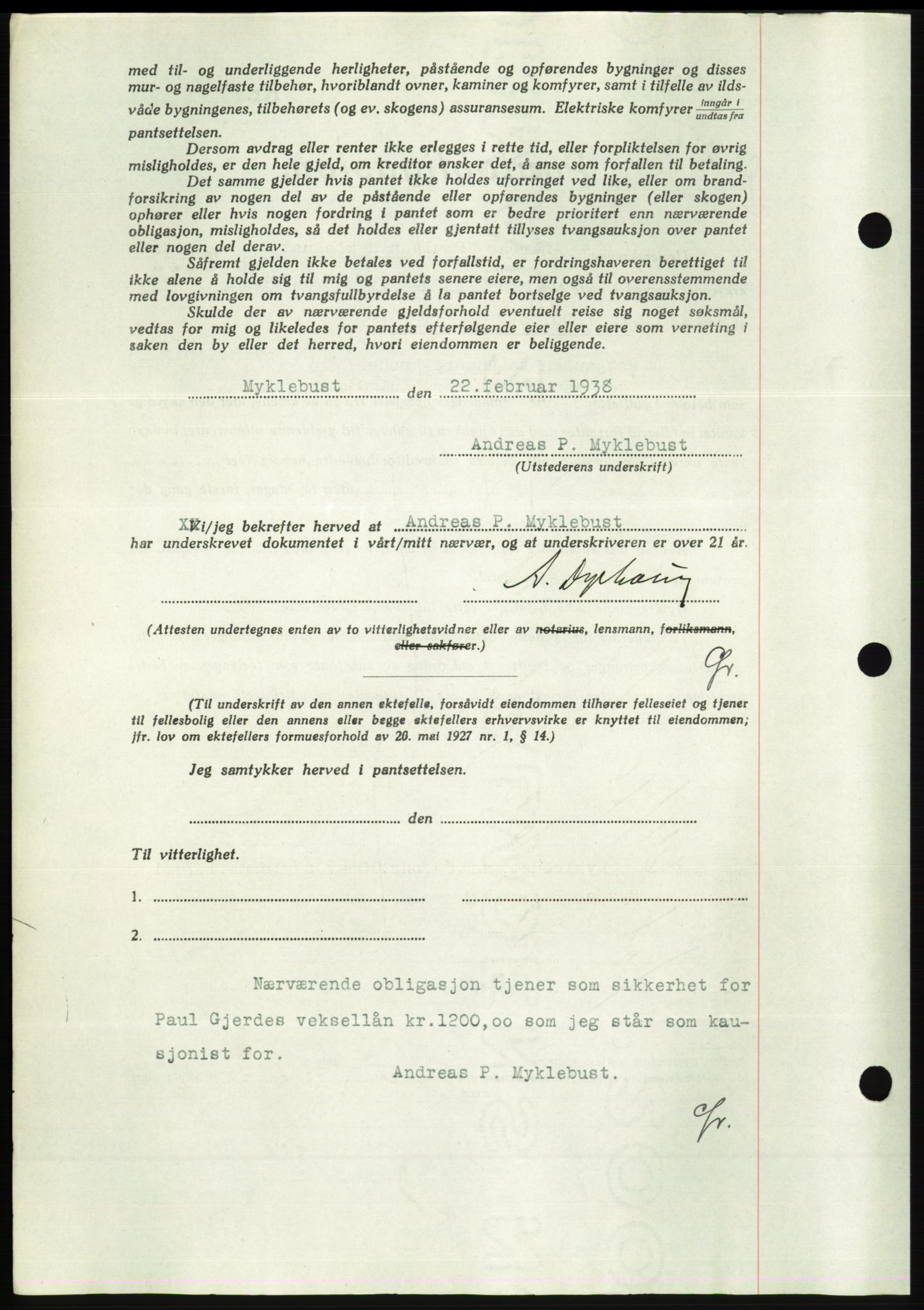 Søre Sunnmøre sorenskriveri, AV/SAT-A-4122/1/2/2C/L0065: Pantebok nr. 59, 1938-1938, Dagboknr: 251/1938