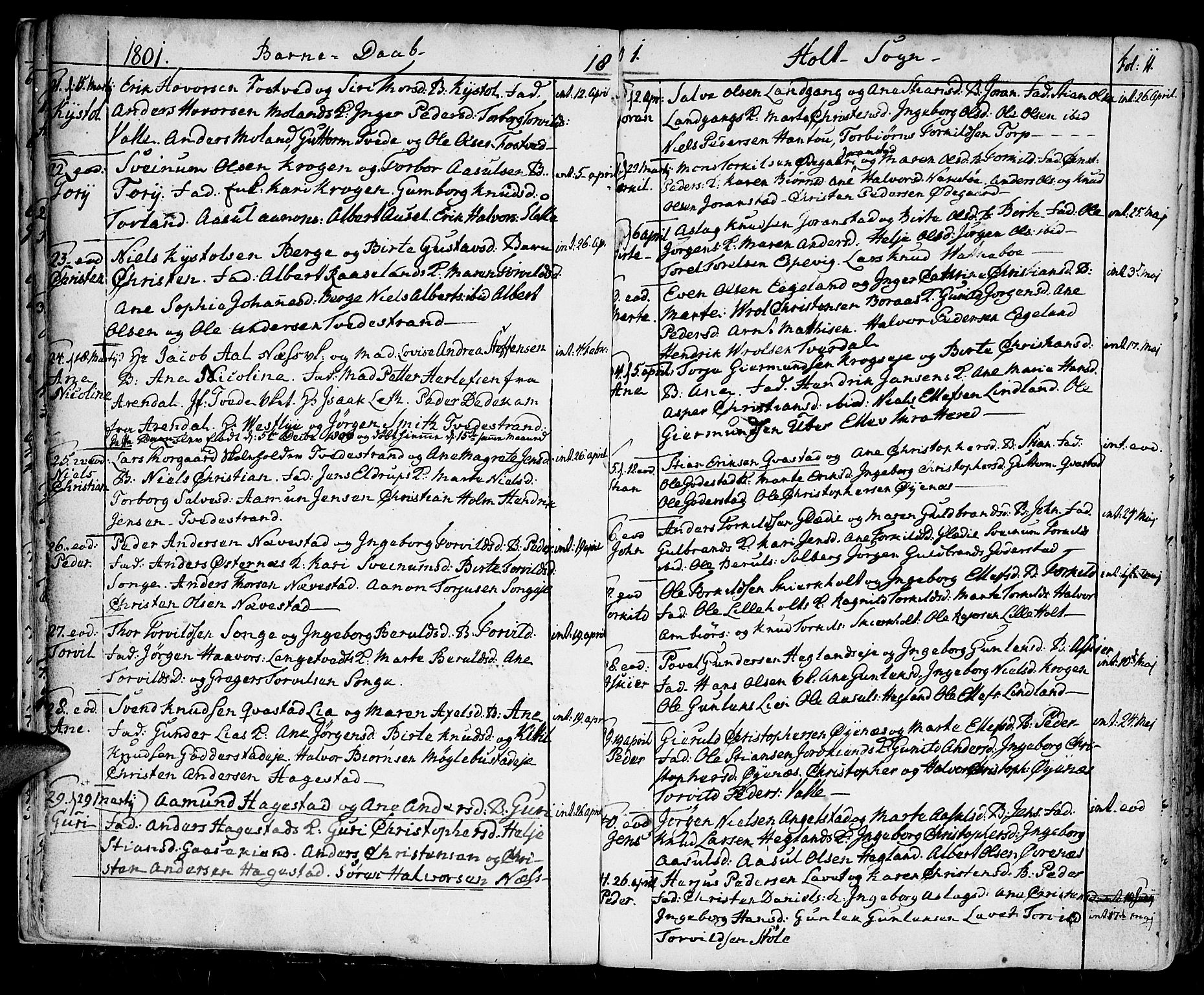 Holt sokneprestkontor, AV/SAK-1111-0021/F/Fa/L0004: Ministerialbok nr. A 4, 1799-1813, s. 11