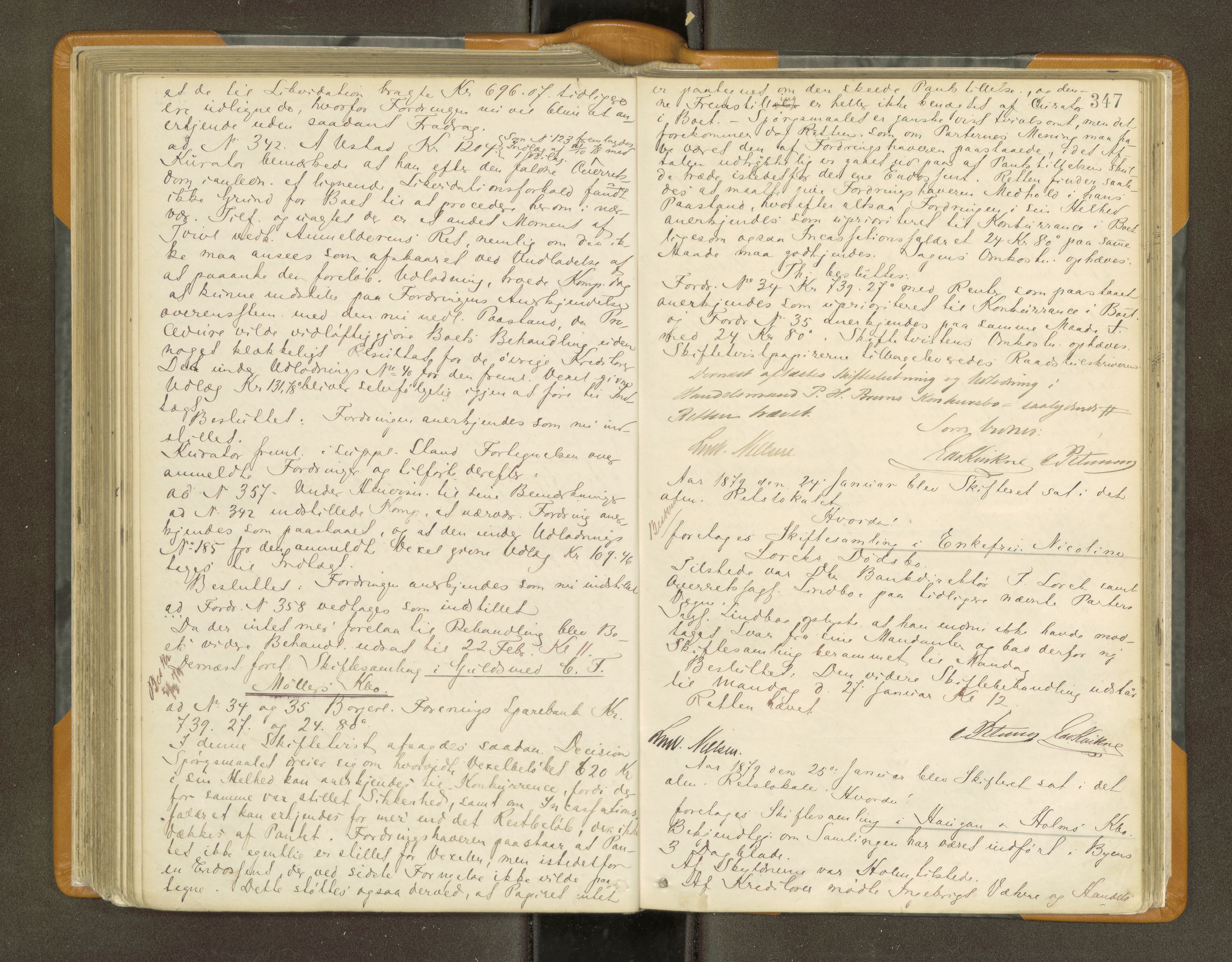 Trondheim byfogd, AV/SAT-A-0003/1/3/3B/L0008: Skiftebehandlingsprotokoll (u/ register) U, 1874-1881, s. 347
