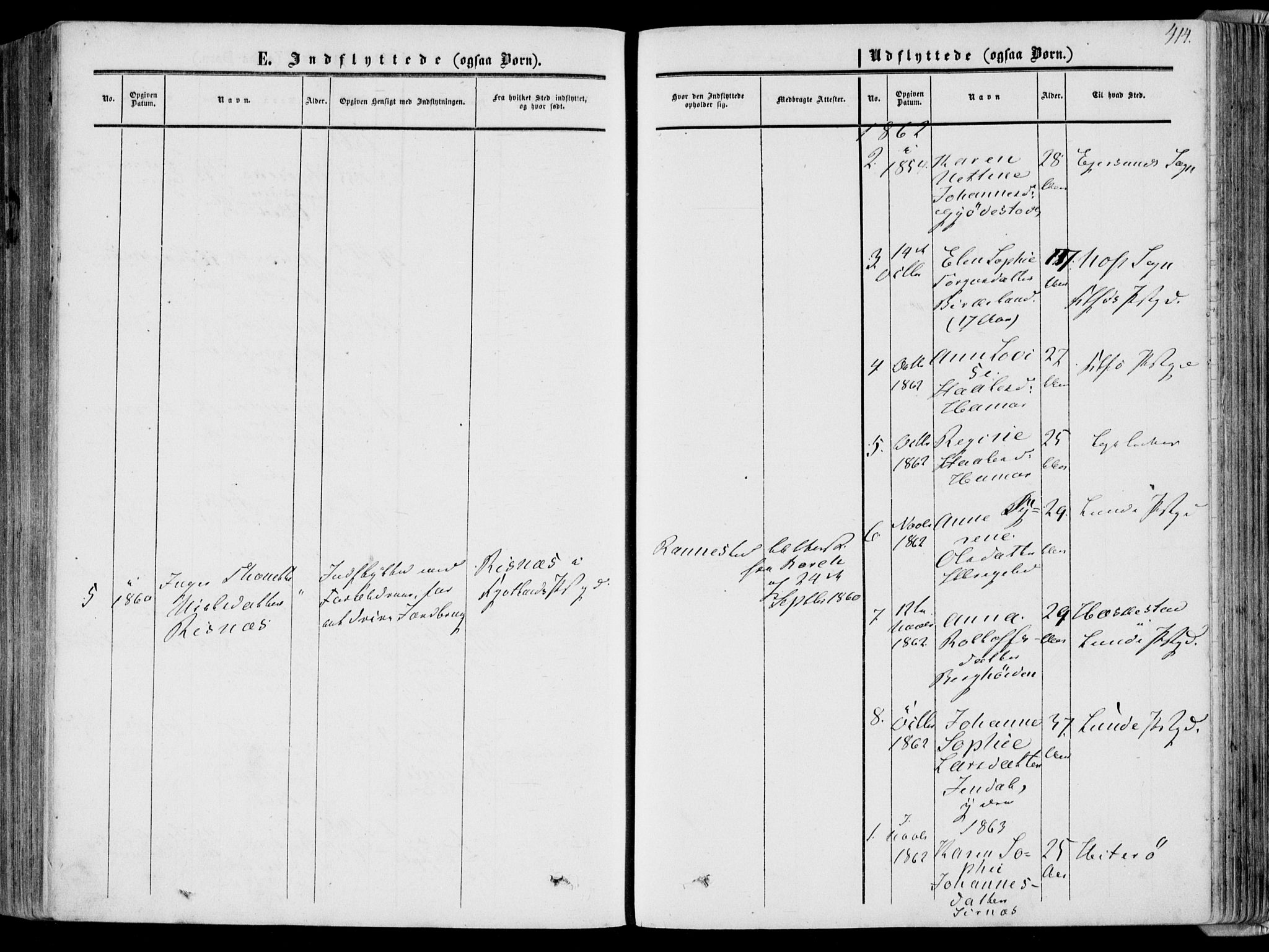 Bakke sokneprestkontor, SAK/1111-0002/F/Fa/Faa/L0006: Ministerialbok nr. A 6, 1855-1877, s. 414