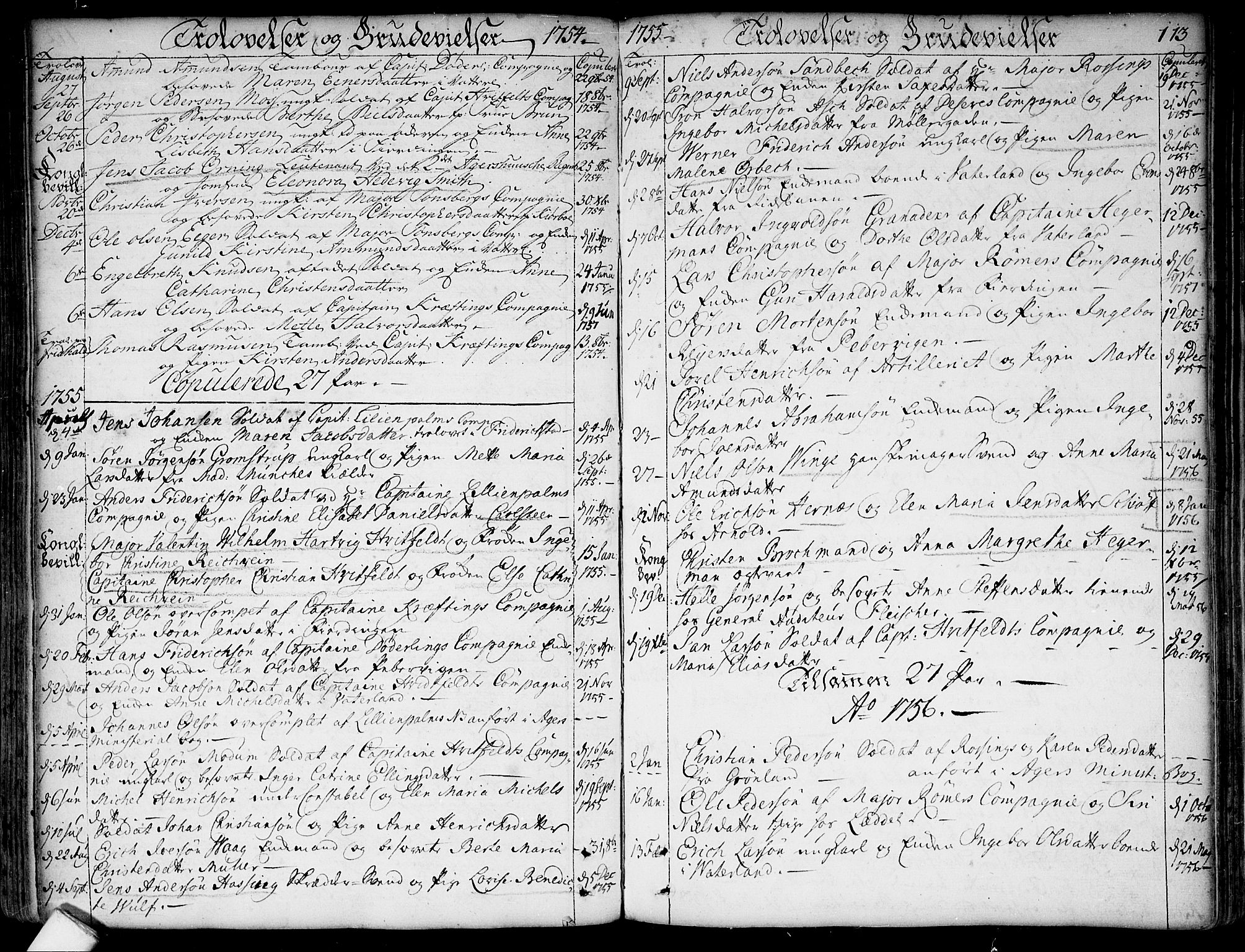 Garnisonsmenigheten Kirkebøker, AV/SAO-A-10846/F/Fa/L0001: Ministerialbok nr. 1, 1734-1756, s. 113