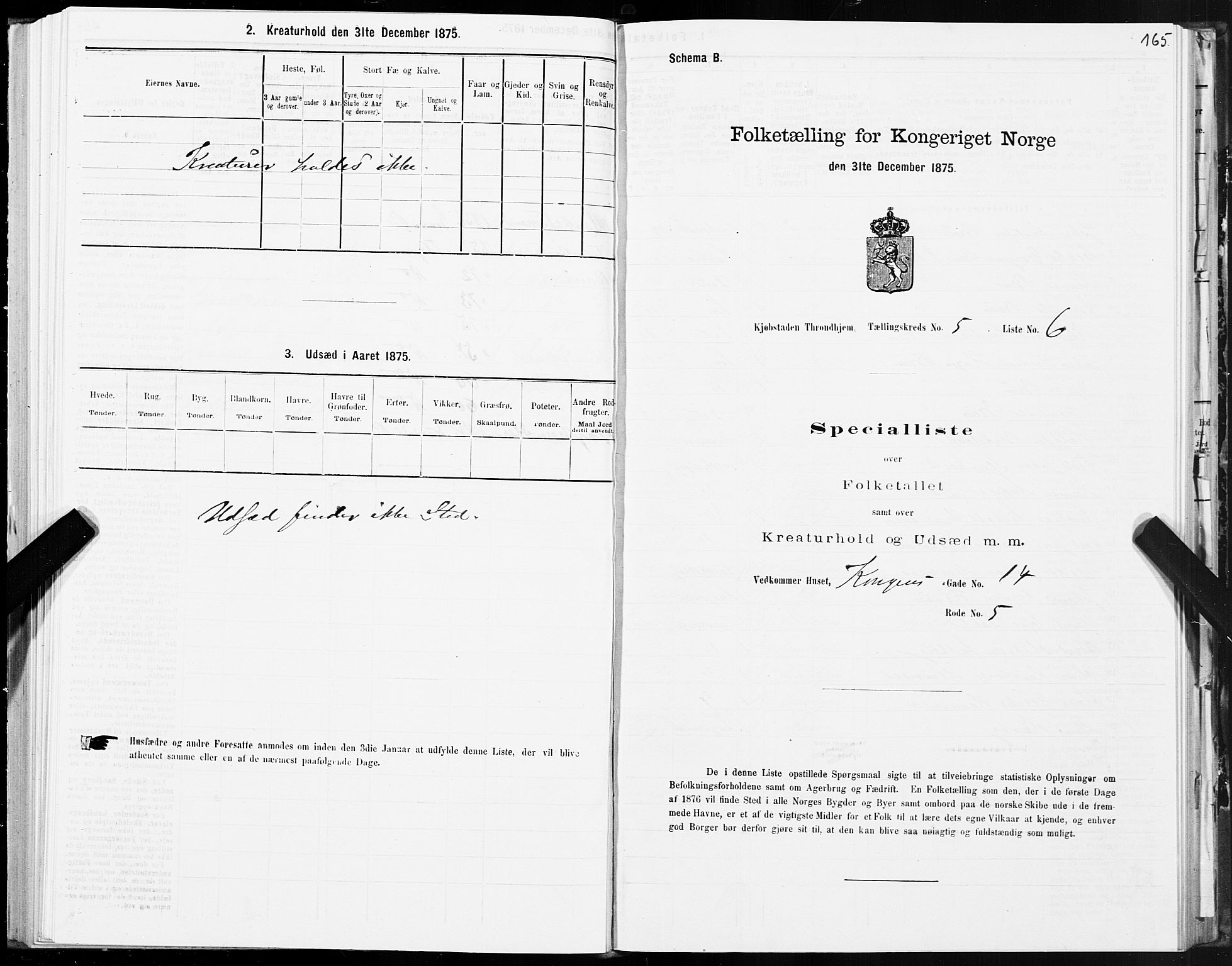 SAT, Folketelling 1875 for 1601 Trondheim kjøpstad, 1875, s. 3165