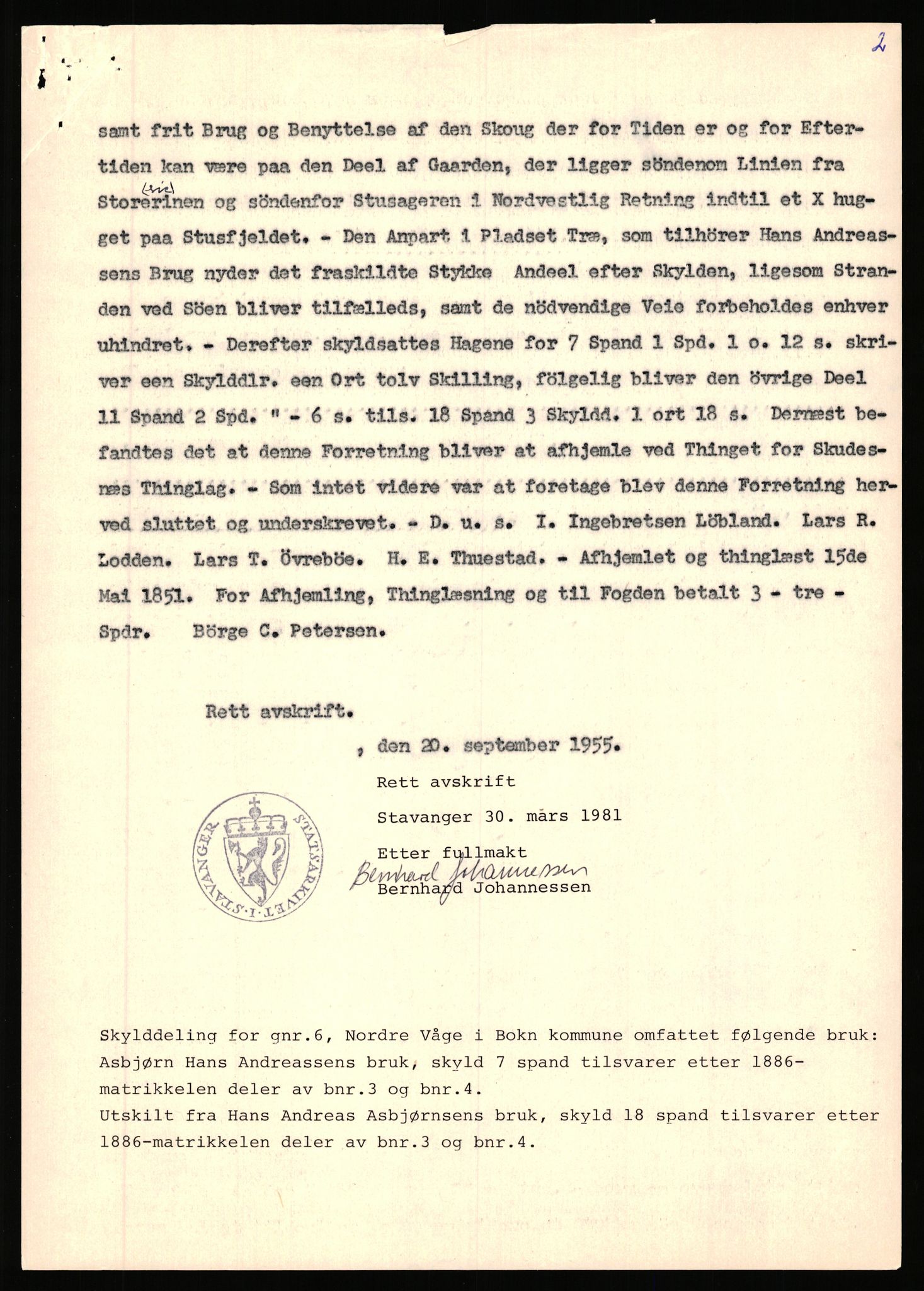 Statsarkivet i Stavanger, SAST/A-101971/03/Y/Yj/L0096: Avskrifter sortert etter gårdsnavn: Vistad - Vågen søndre, 1750-1930, s. 565