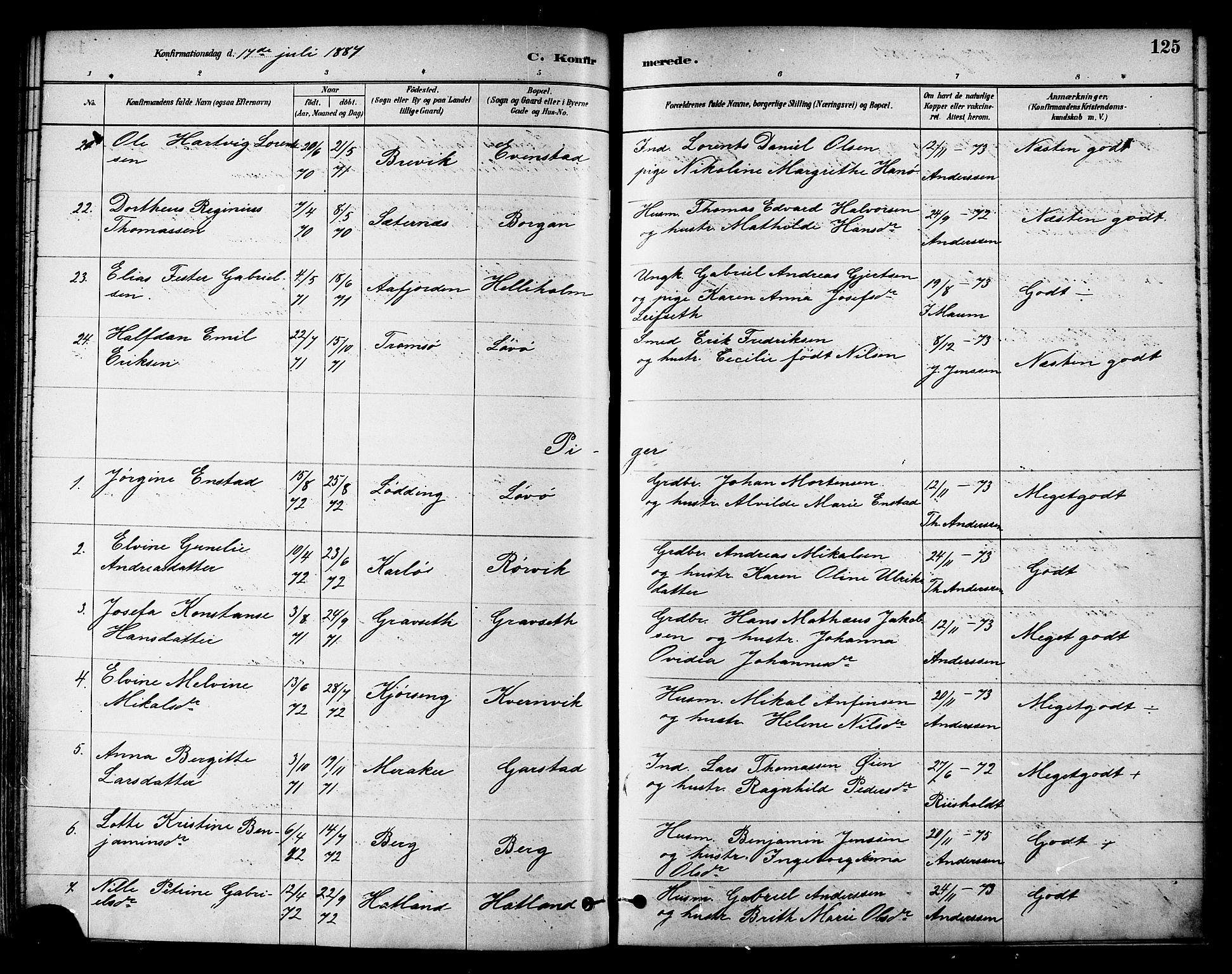 Ministerialprotokoller, klokkerbøker og fødselsregistre - Nord-Trøndelag, SAT/A-1458/786/L0686: Ministerialbok nr. 786A02, 1880-1887, s. 125