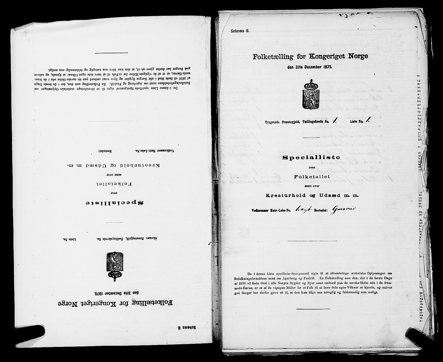 RA, Folketelling 1875 for 0122P Trøgstad prestegjeld, 1875, s. 45