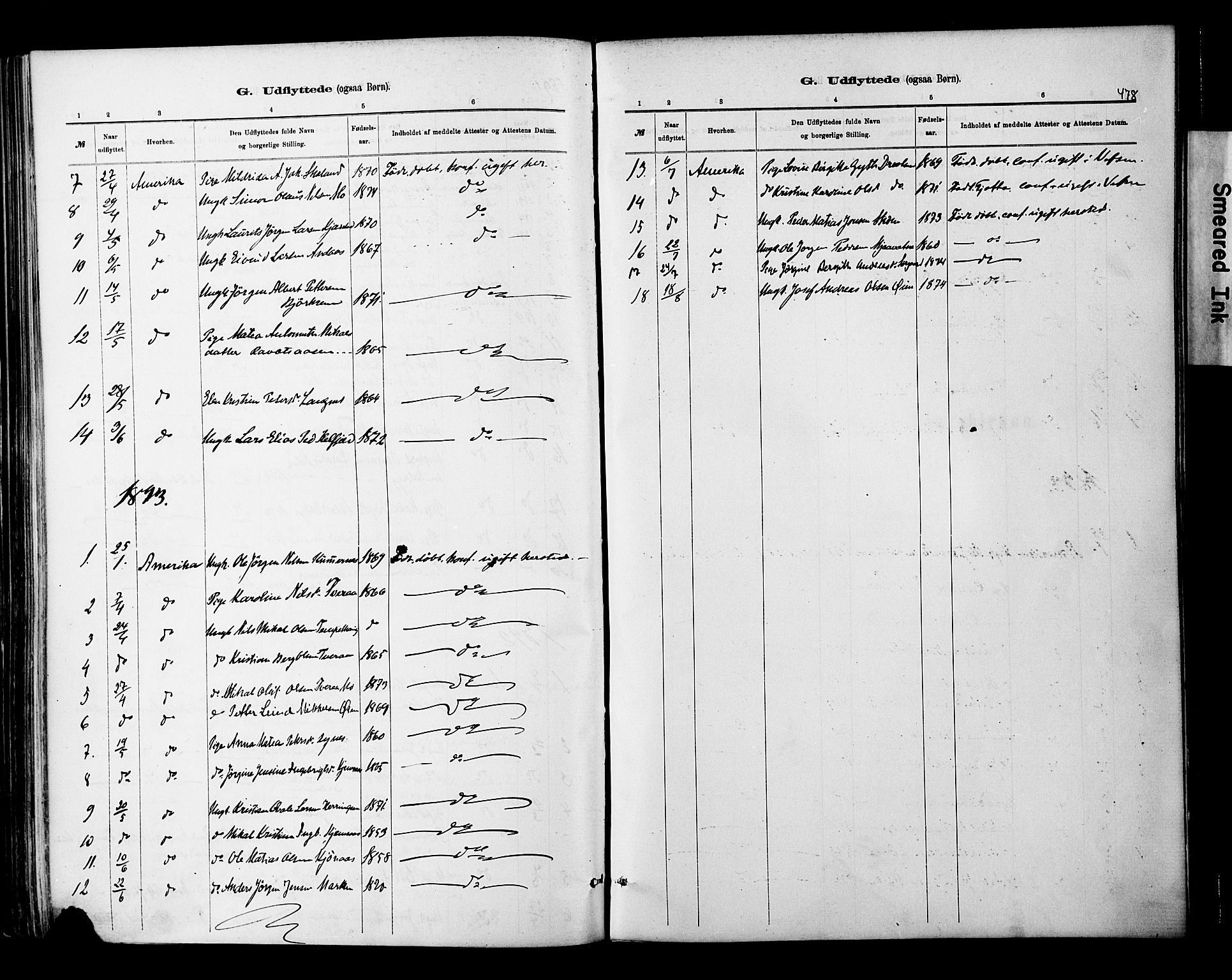 Ministerialprotokoller, klokkerbøker og fødselsregistre - Nordland, SAT/A-1459/820/L0295: Ministerialbok nr. 820A16, 1880-1896, s. 478
