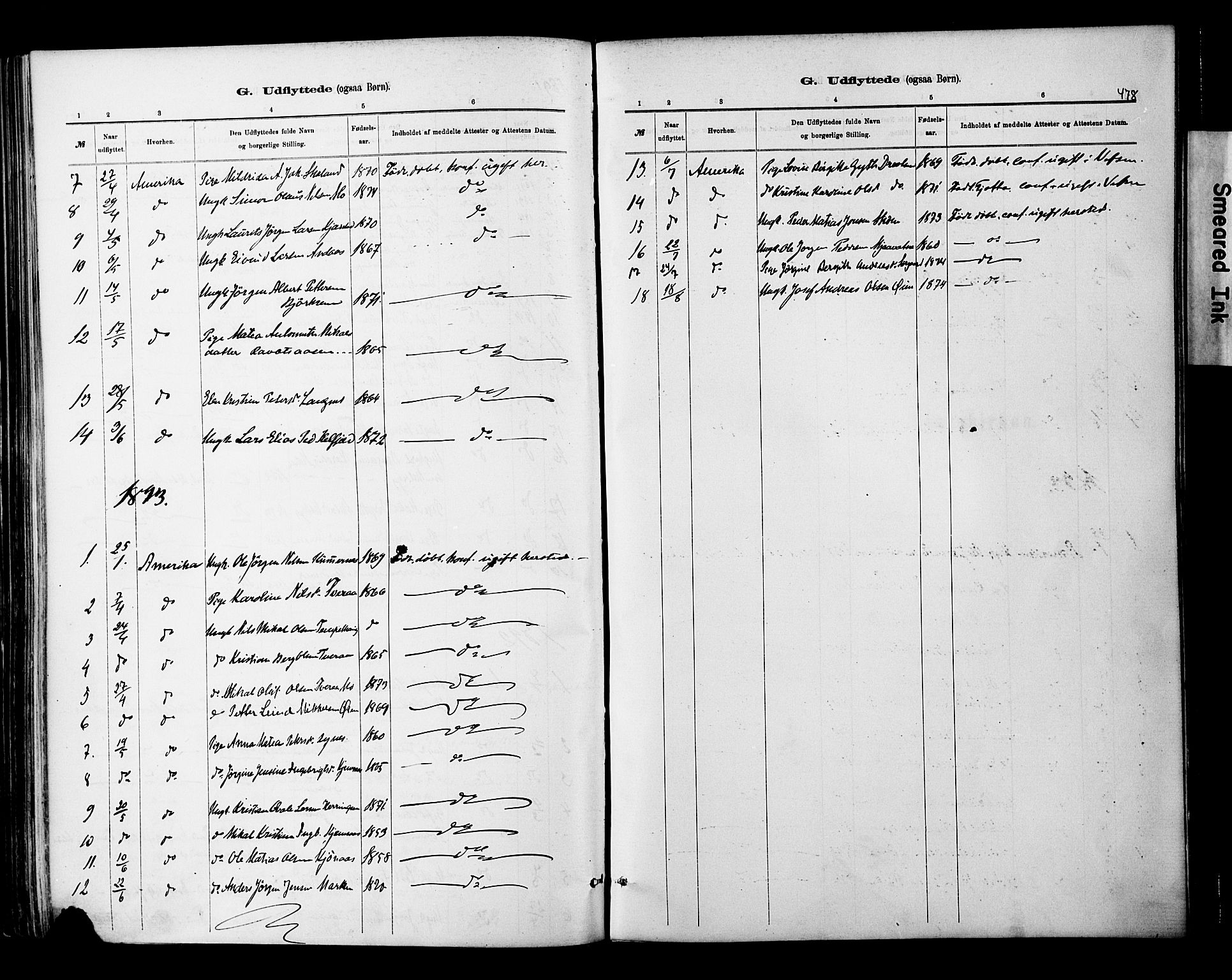 Ministerialprotokoller, klokkerbøker og fødselsregistre - Nordland, AV/SAT-A-1459/820/L0295: Ministerialbok nr. 820A16, 1880-1896, s. 478