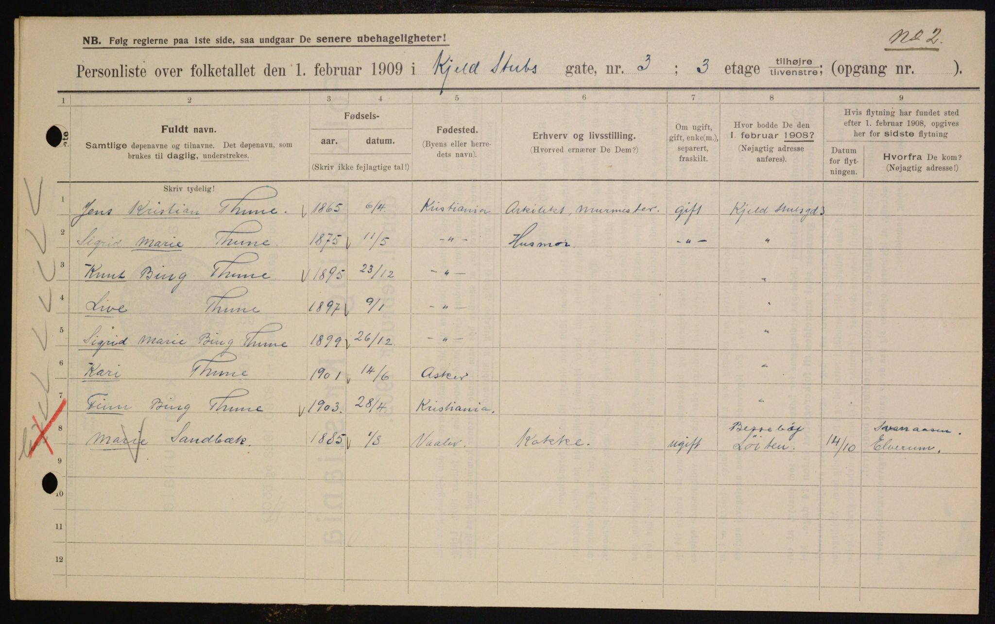 OBA, Kommunal folketelling 1.2.1909 for Kristiania kjøpstad, 1909, s. 46939