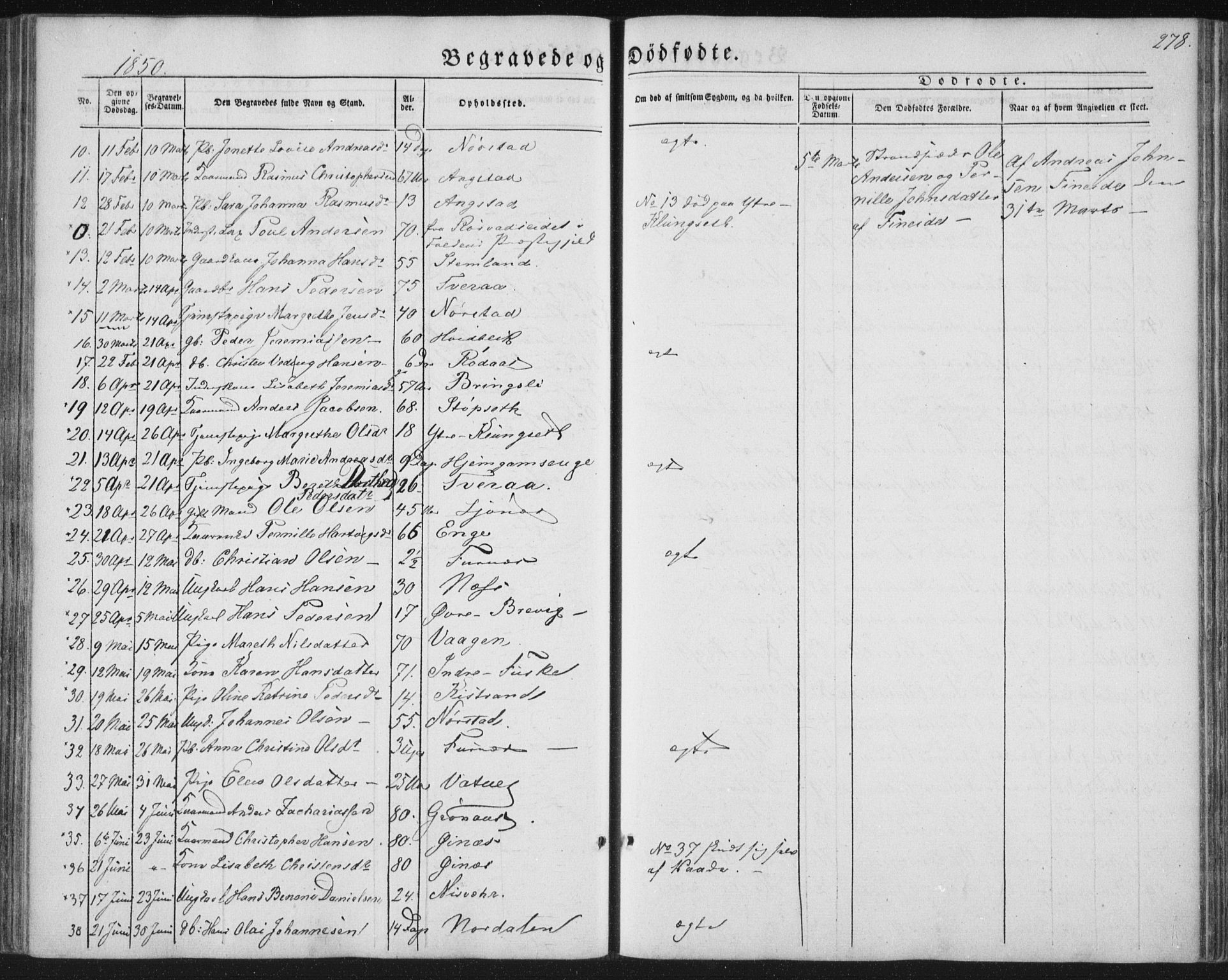 Ministerialprotokoller, klokkerbøker og fødselsregistre - Nordland, AV/SAT-A-1459/852/L0738: Ministerialbok nr. 852A08, 1849-1865, s. 278