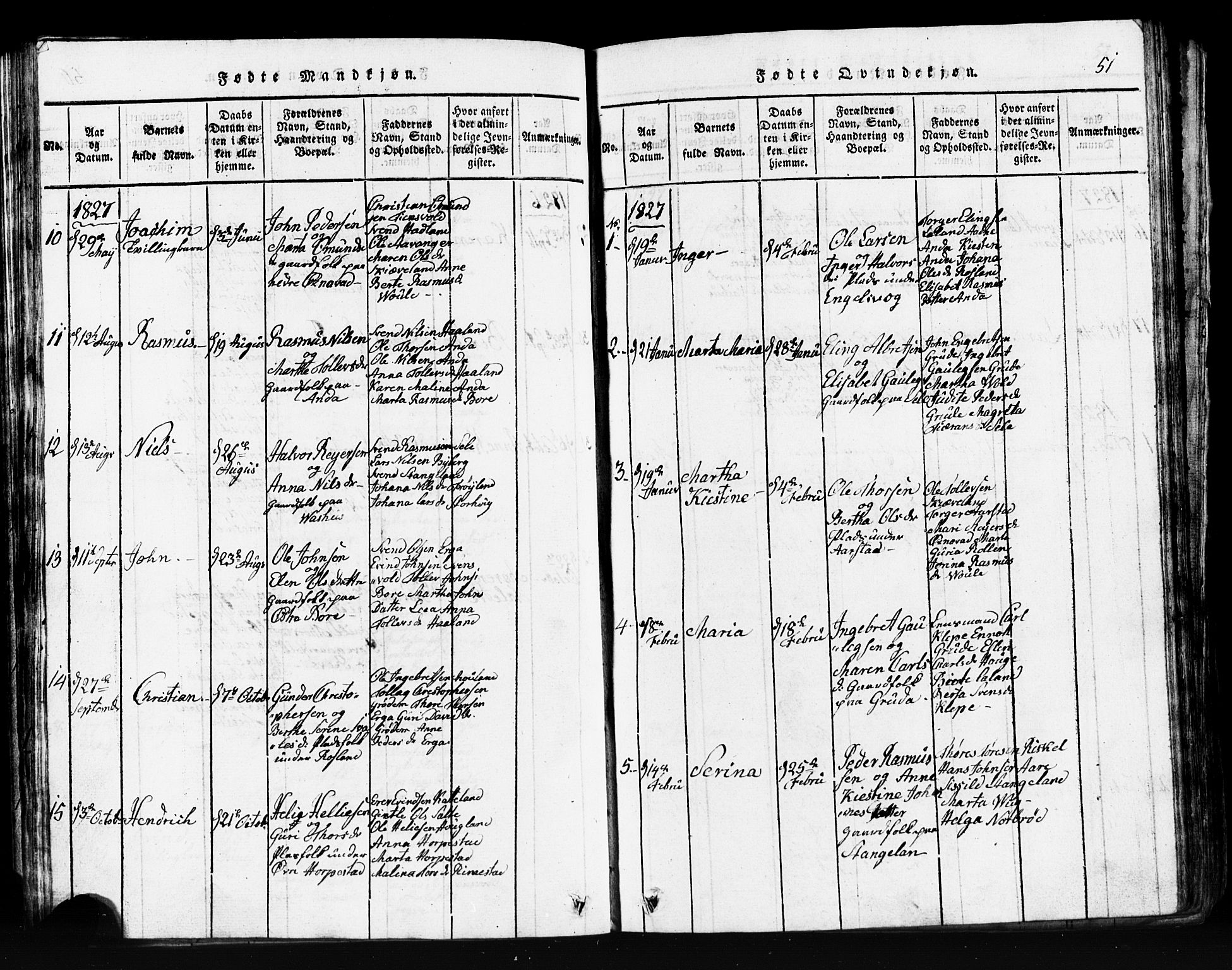 Klepp sokneprestkontor, AV/SAST-A-101803/001/3/30BB/L0001: Klokkerbok nr.  B 1, 1816-1859, s. 51