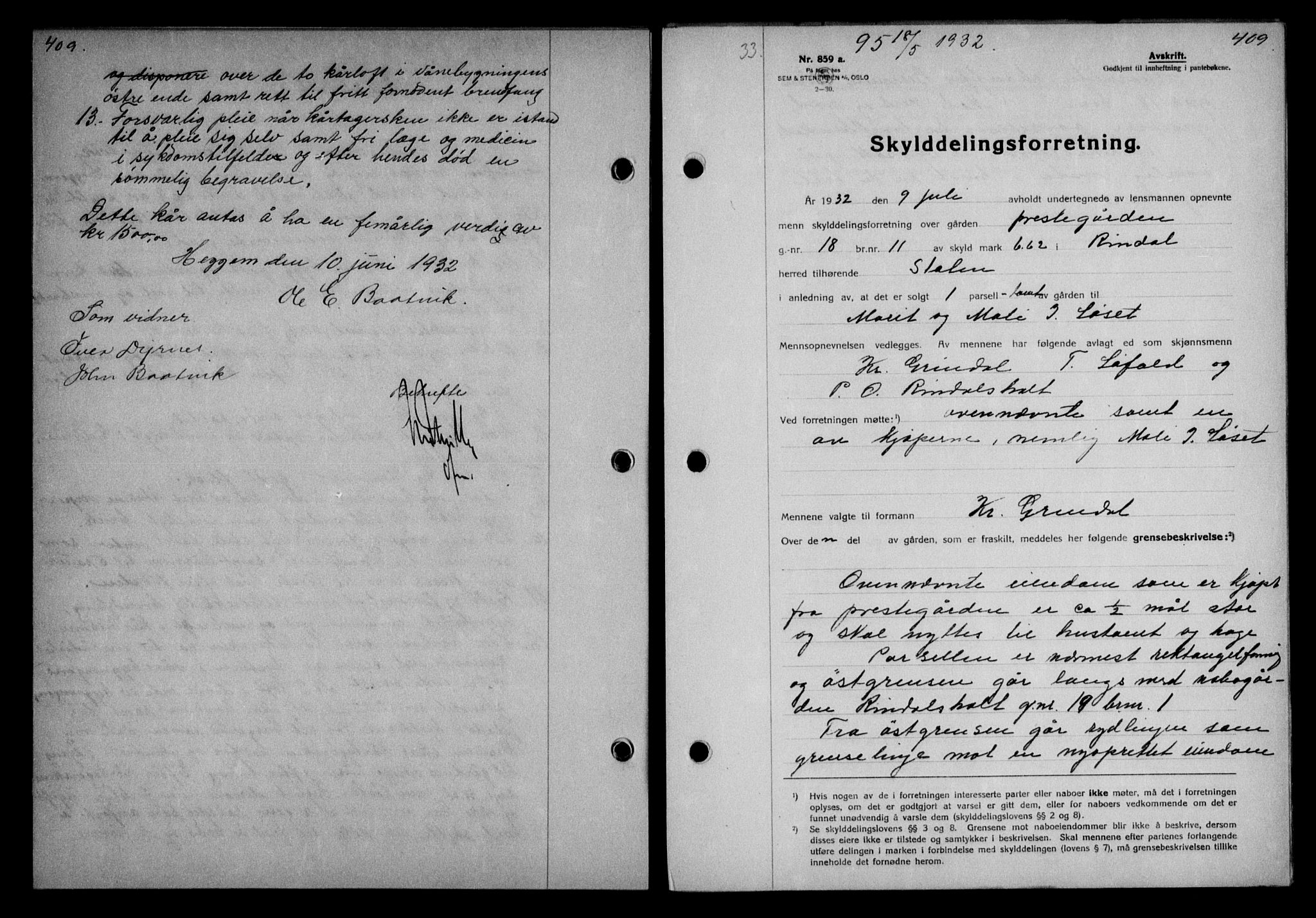 Nordmøre sorenskriveri, SAT/A-4132/1/2/2Ca/L0075: Pantebok nr. 65, 1932-1932, Tingl.dato: 18.05.1932