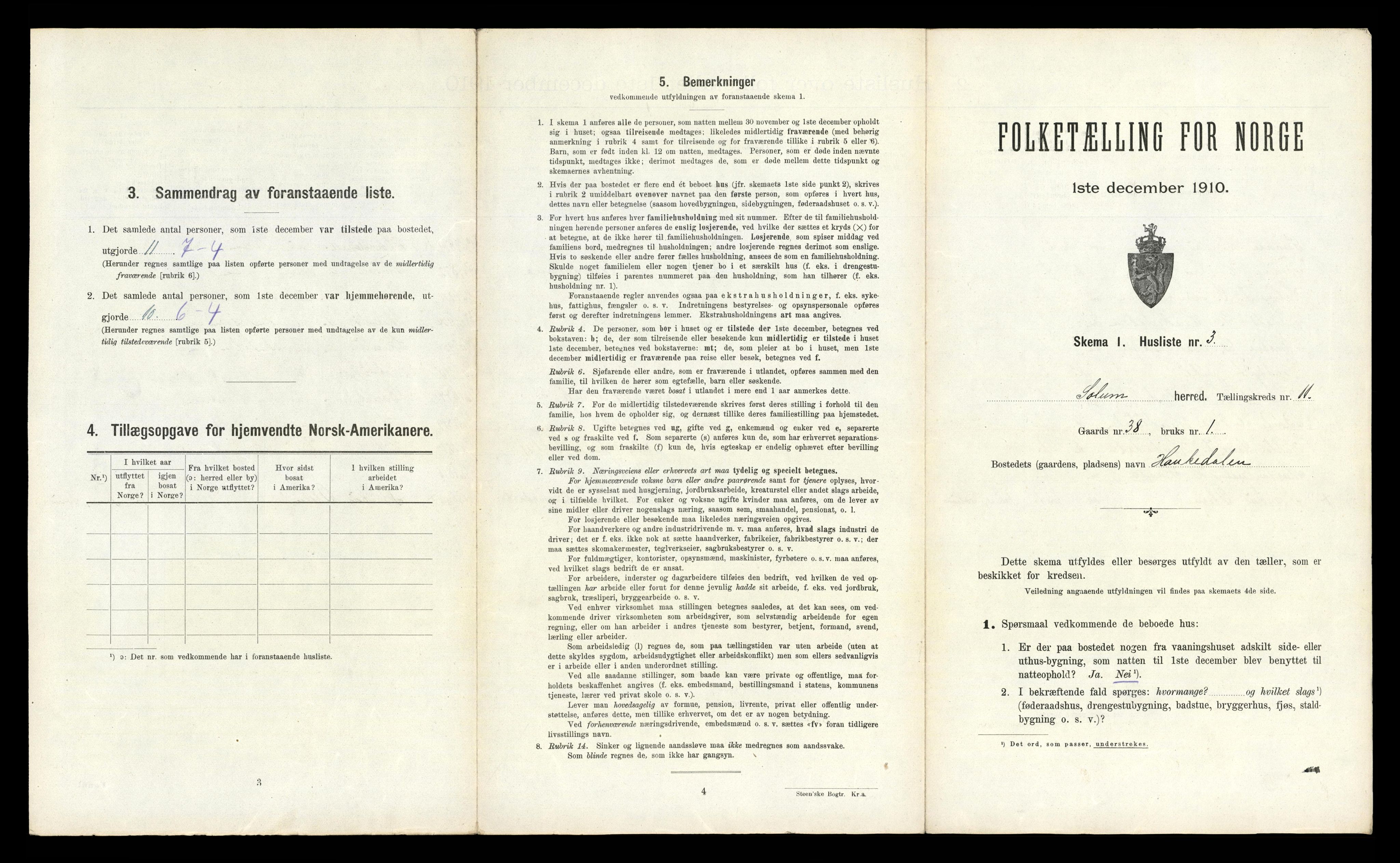RA, Folketelling 1910 for 0818 Solum herred, 1910, s. 2599