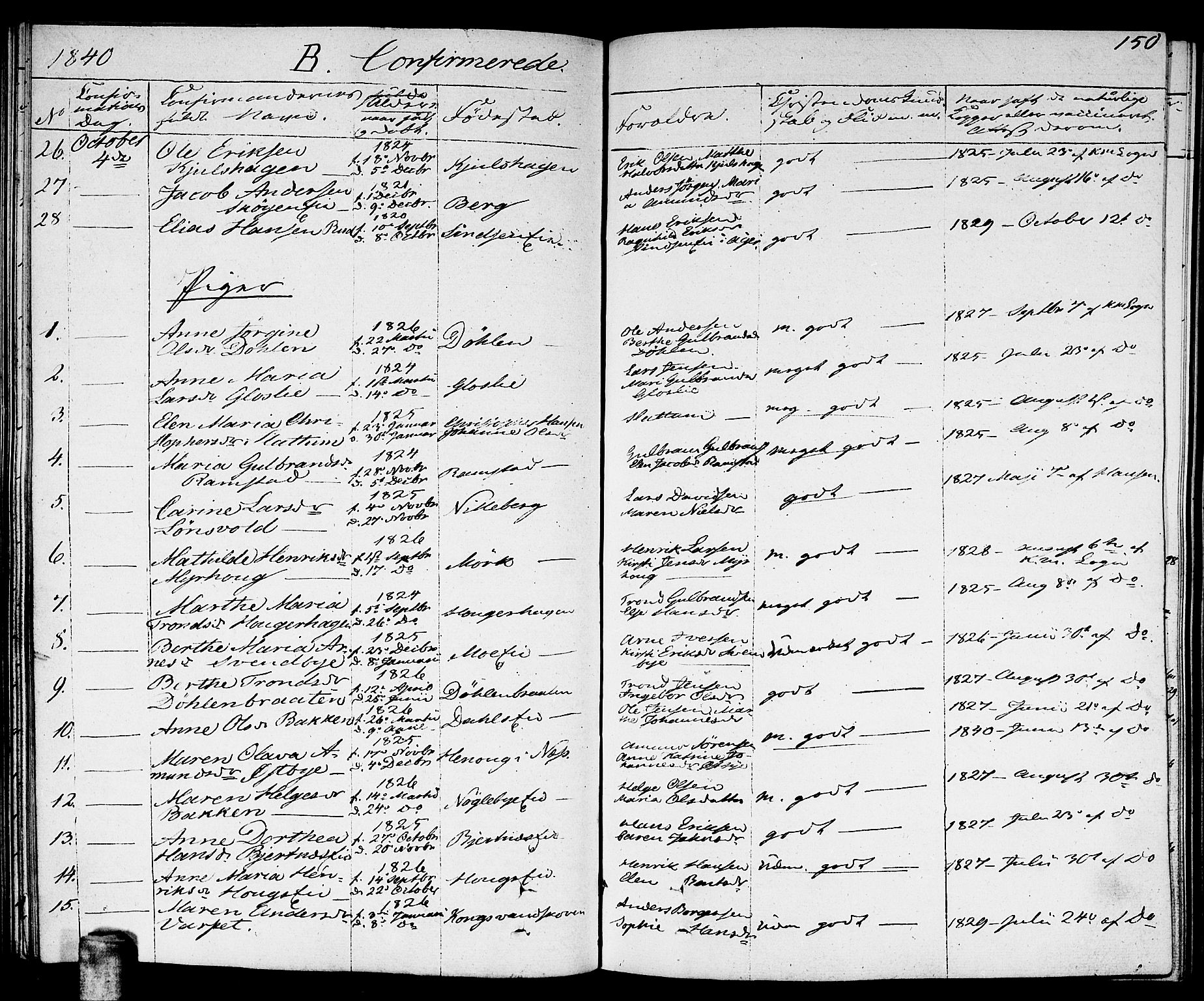 Nittedal prestekontor Kirkebøker, AV/SAO-A-10365a/F/Fa/L0004: Ministerialbok nr. I 4, 1836-1849, s. 150