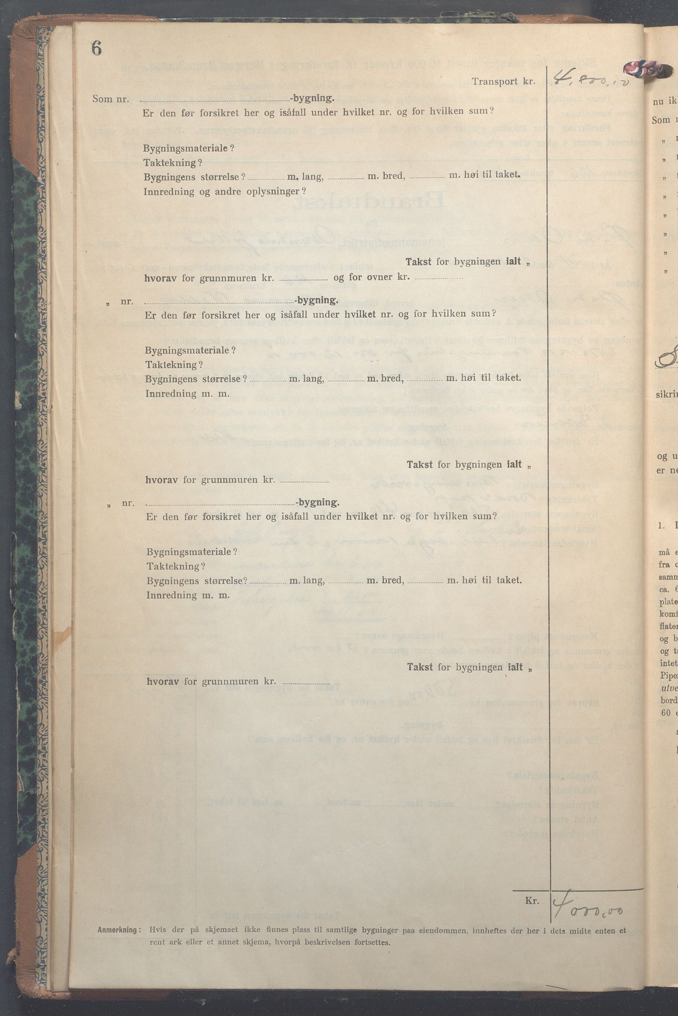 Lensmennene i Aker, OBA/A-10133/F/Fc/L0021: Branntakstprotokoll, 1921-1928, s. 6