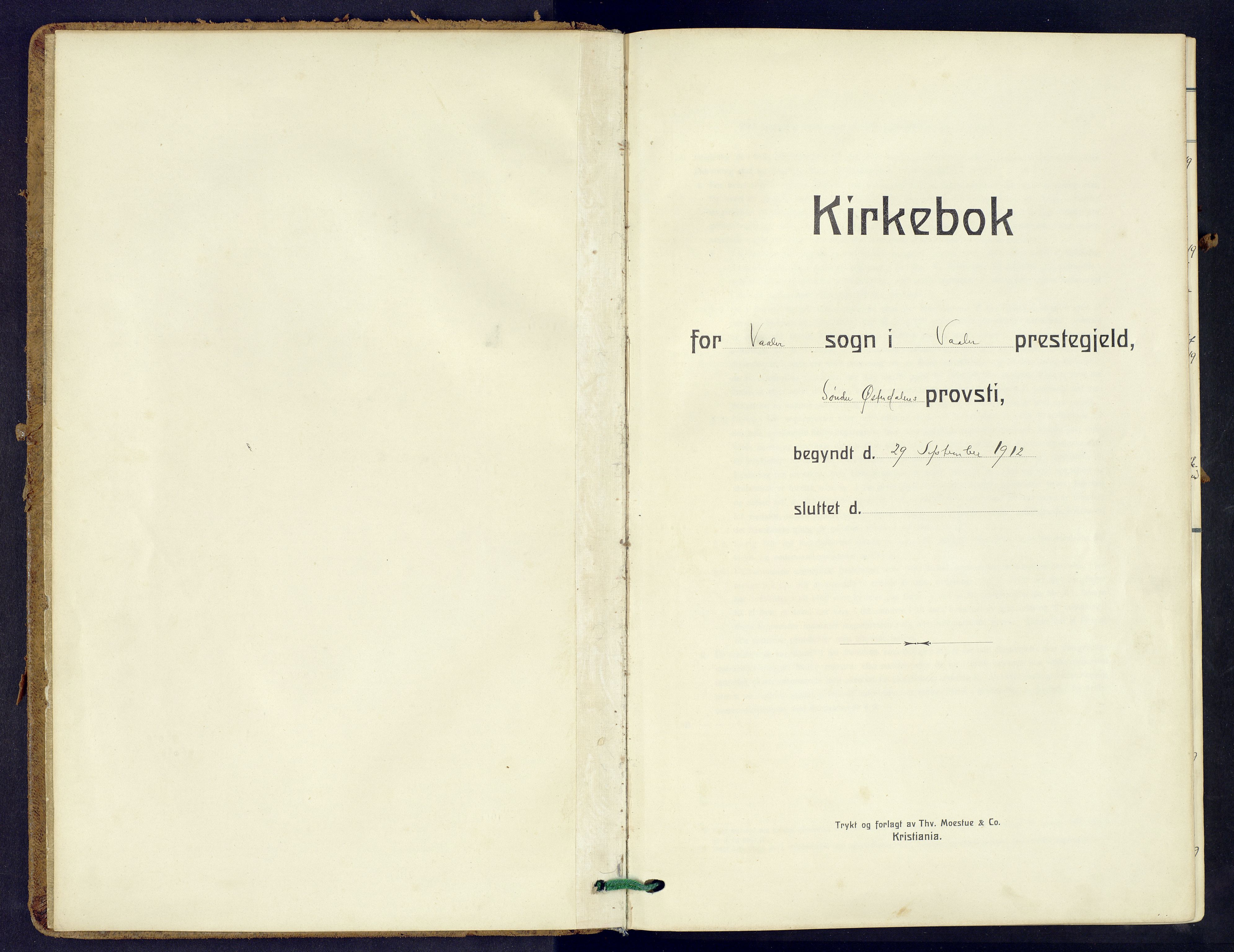 Våler prestekontor, Hedmark, AV/SAH-PREST-040/H/Ha/Haa/L0009: Ministerialbok nr. 9, 1912-1940