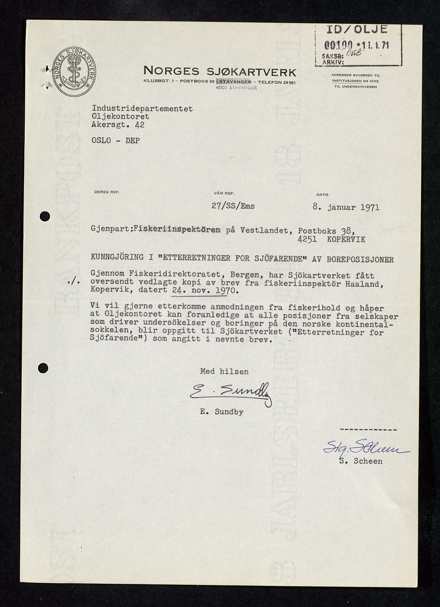 Industridepartementet, Oljekontoret, AV/SAST-A-101348/Db/L0004: Simulering, havmiljø og dykking, 1966-1973, s. 316